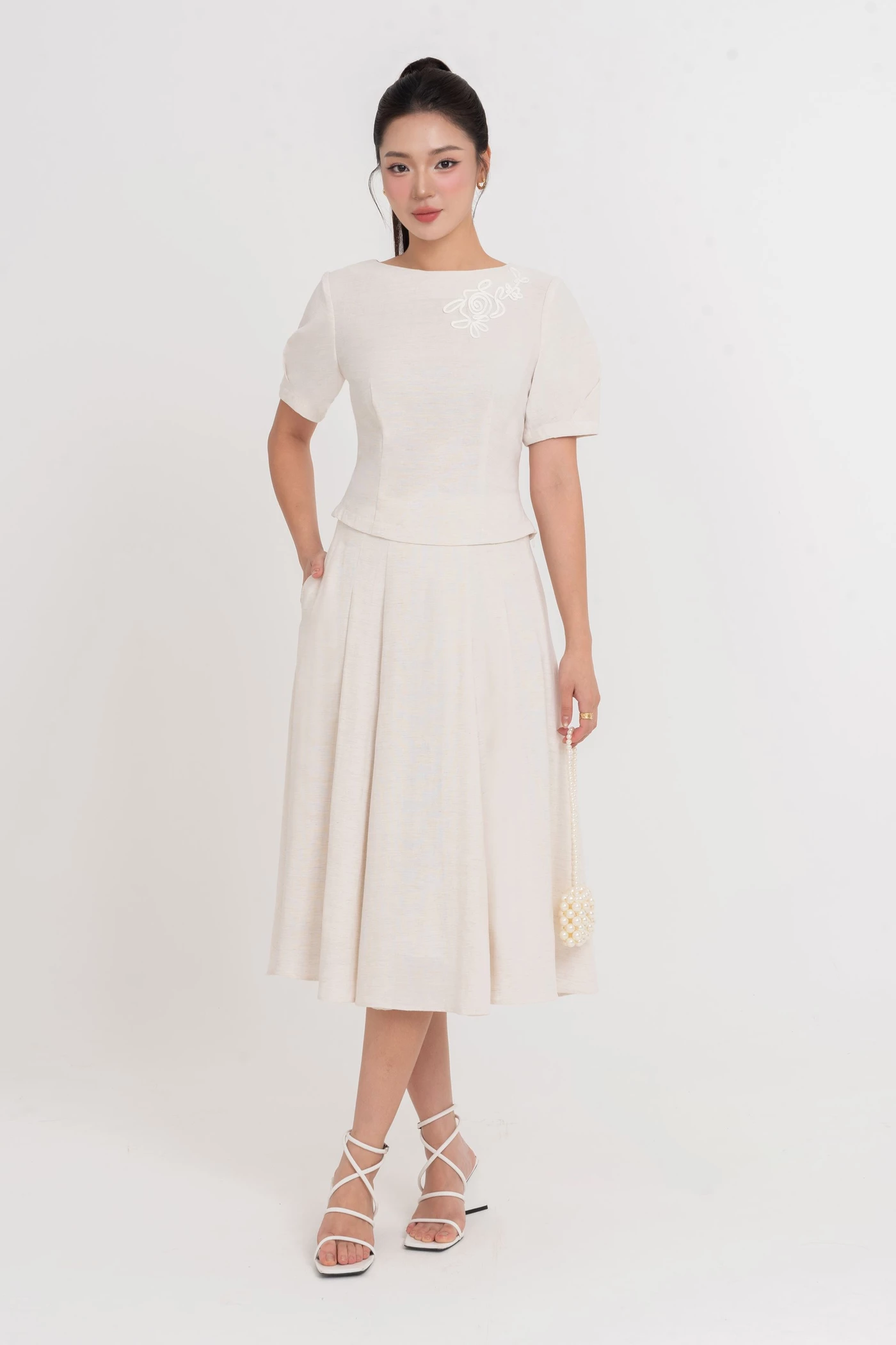 Linen Flare Skirt - Chân váy xòe
