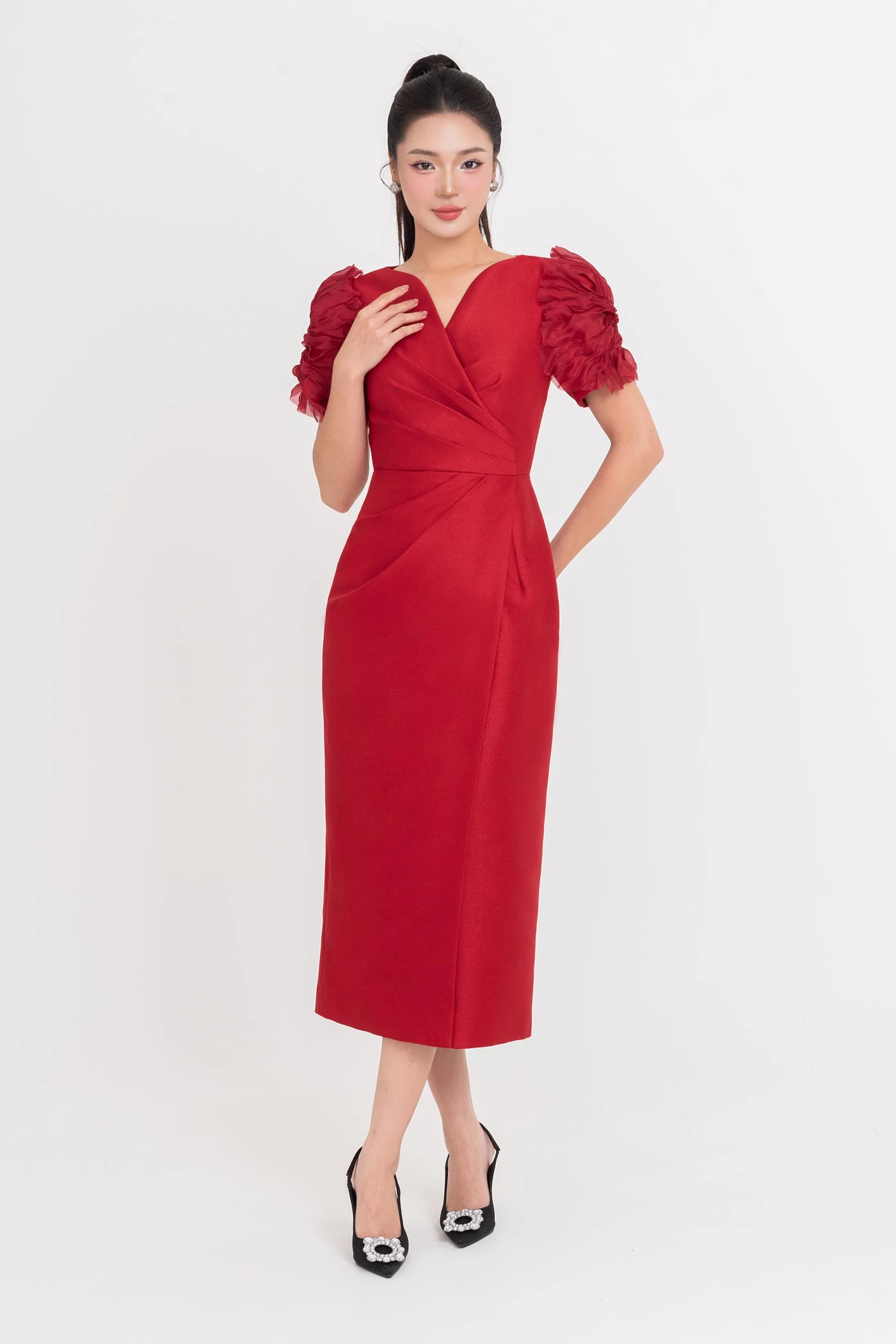 The Crimson Bloom Dress - Đầm dạ hội