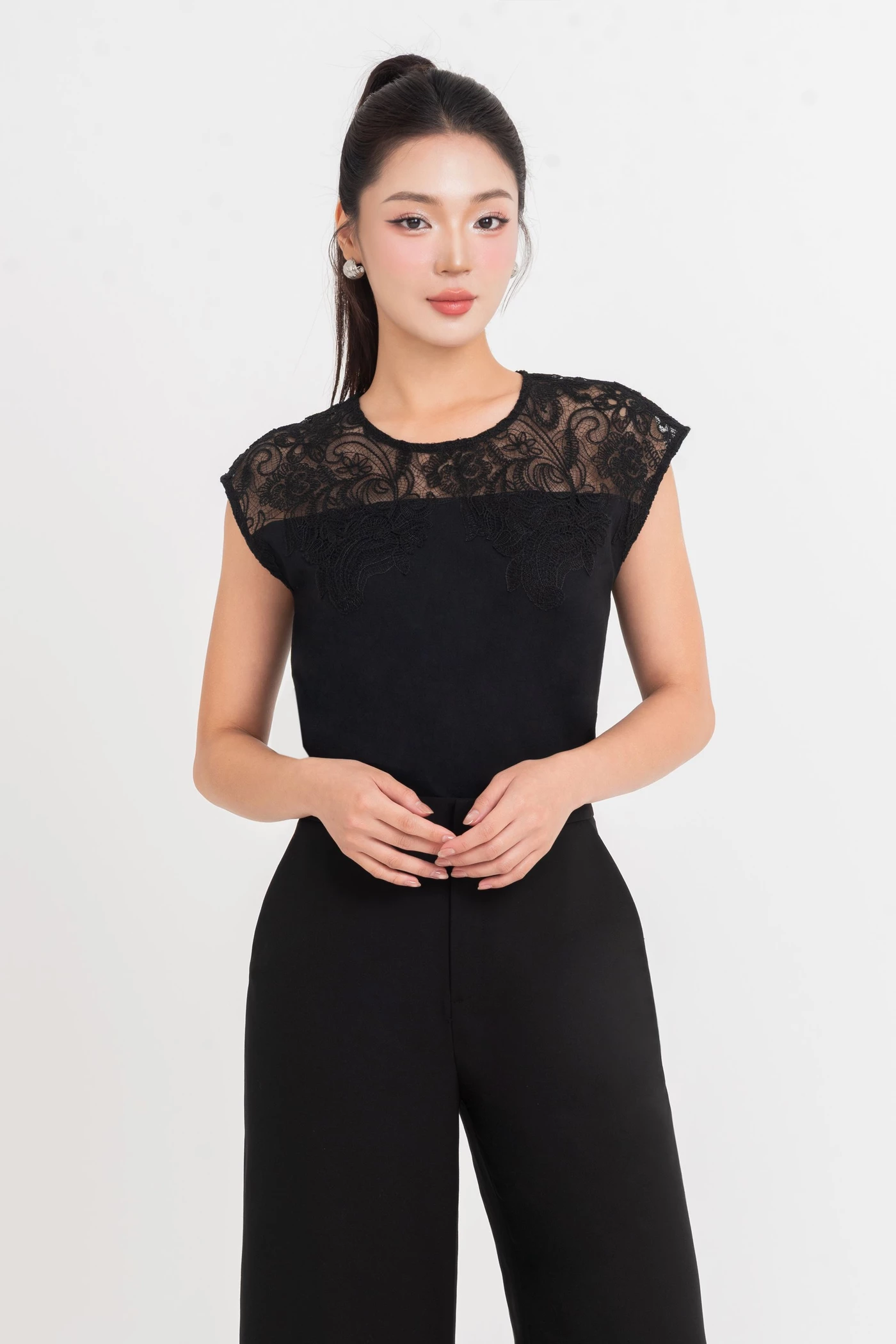 Lace Summer Top - Áo kiểu phối ren