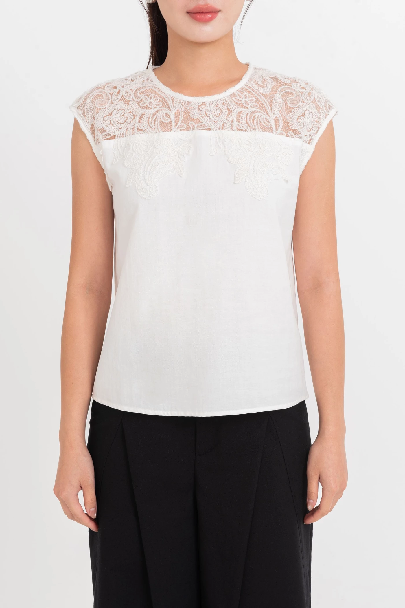 Lace Summer Top - Áo kiểu phối ren