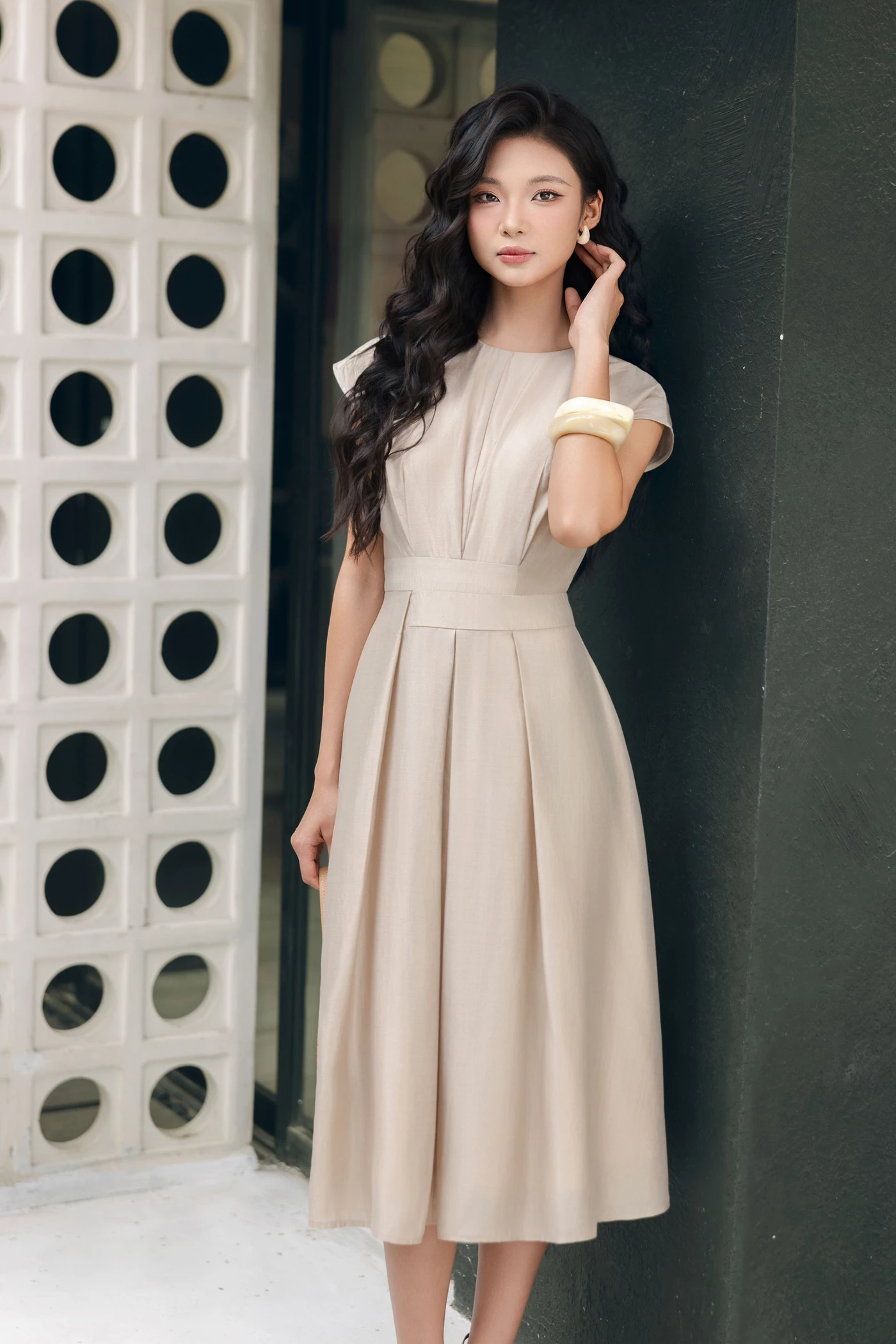 Tencel Alina Dress - Đầm lụa tay hến