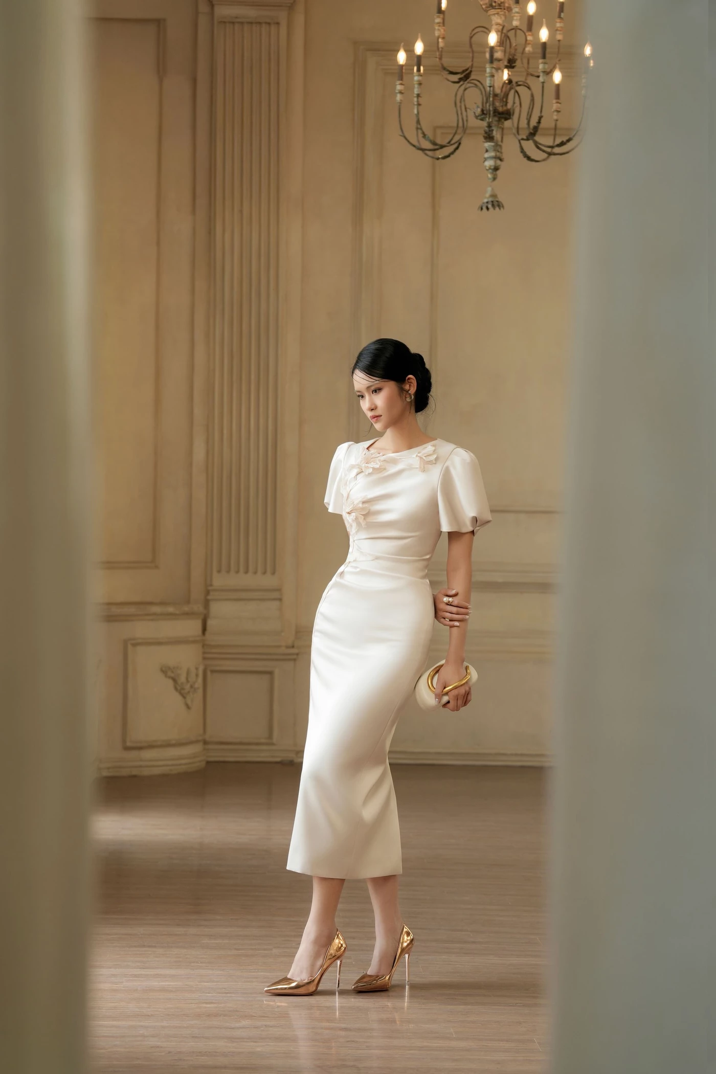Ivory Bloom Dress - Đầm dạ hội Organza
