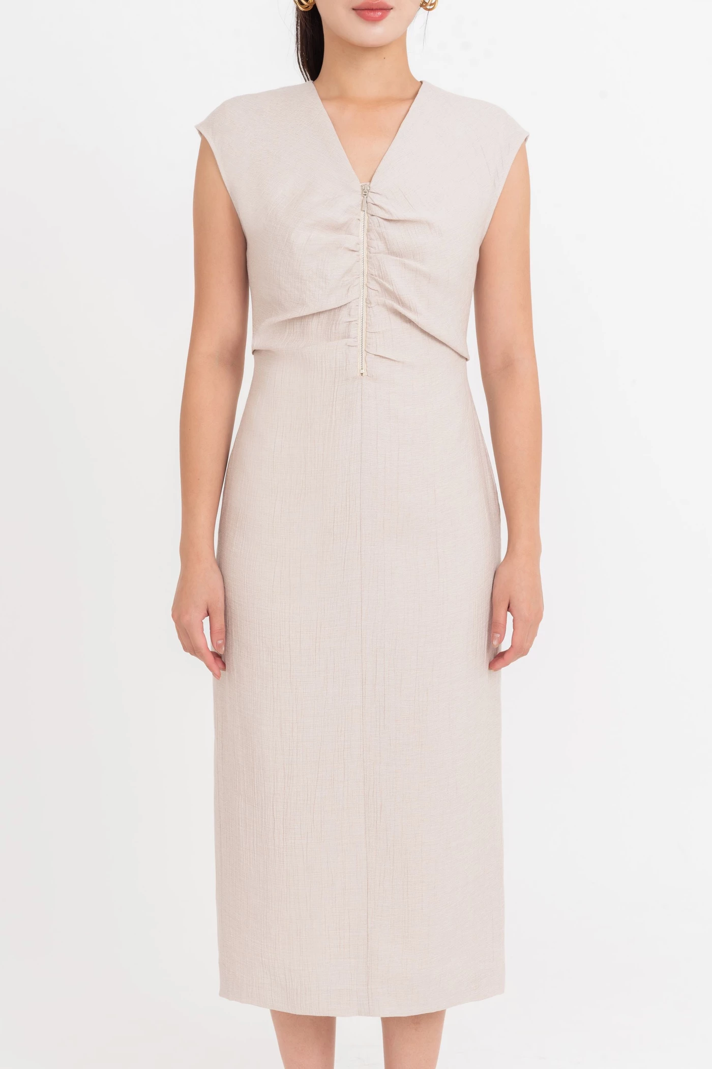 Detail Midi Dress – Đầm ôm tay hến