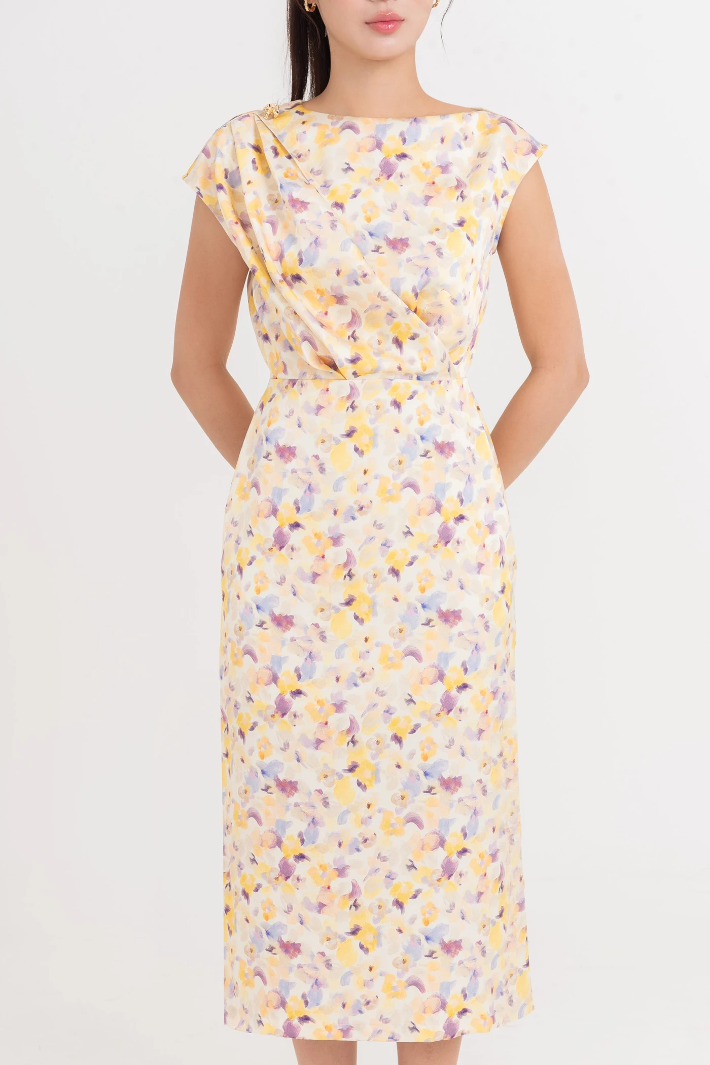 Pastel Garden Dress - Đầm lụa ôm