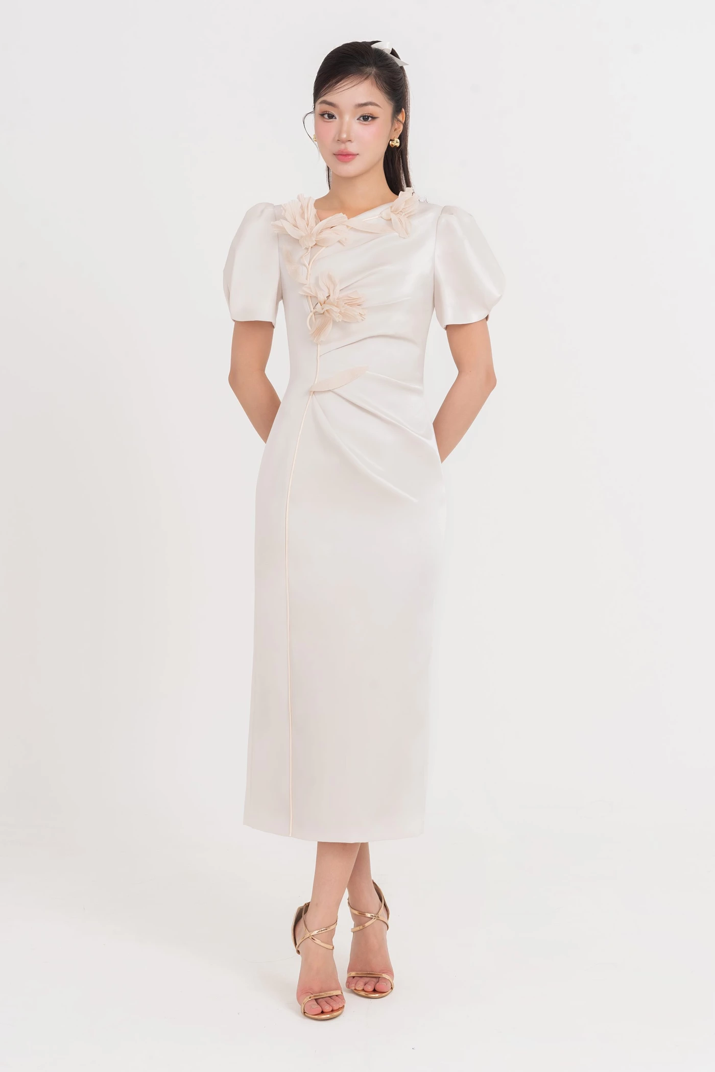 Ivory Bloom Dress - Đầm dạ hội Organza