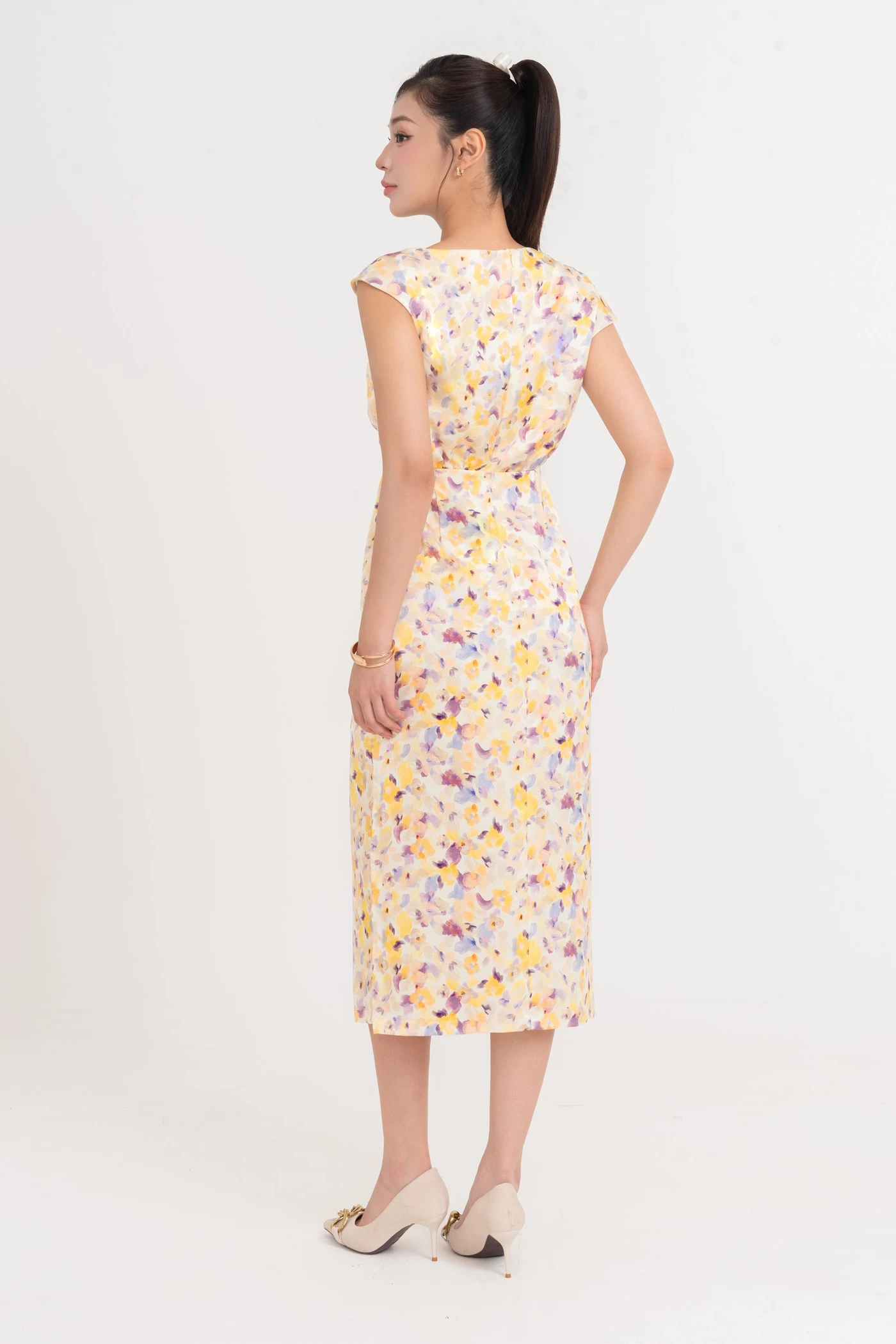Pastel Garden Dress - Đầm lụa ôm