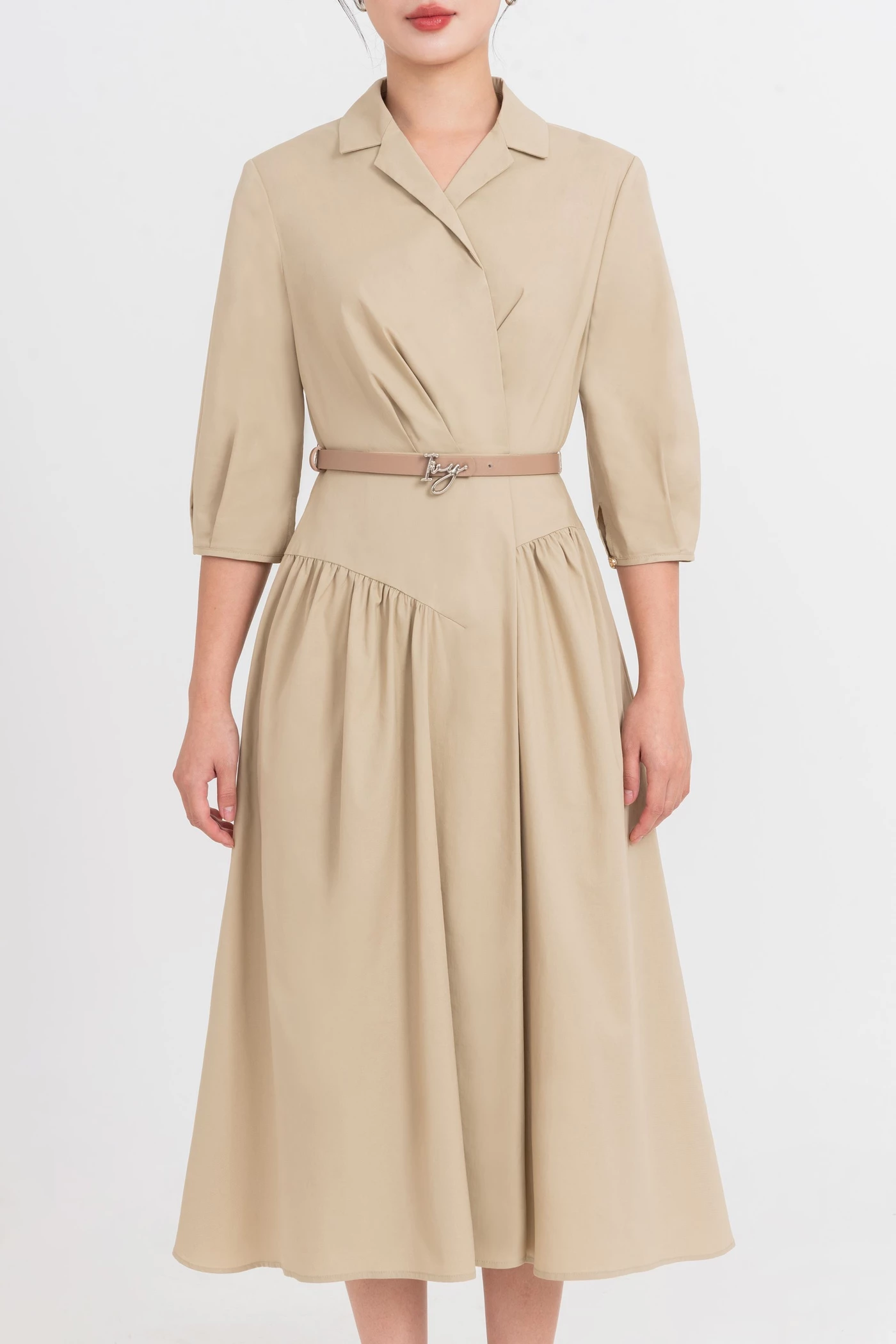 Đầm xòe Khaki Sandy Chic