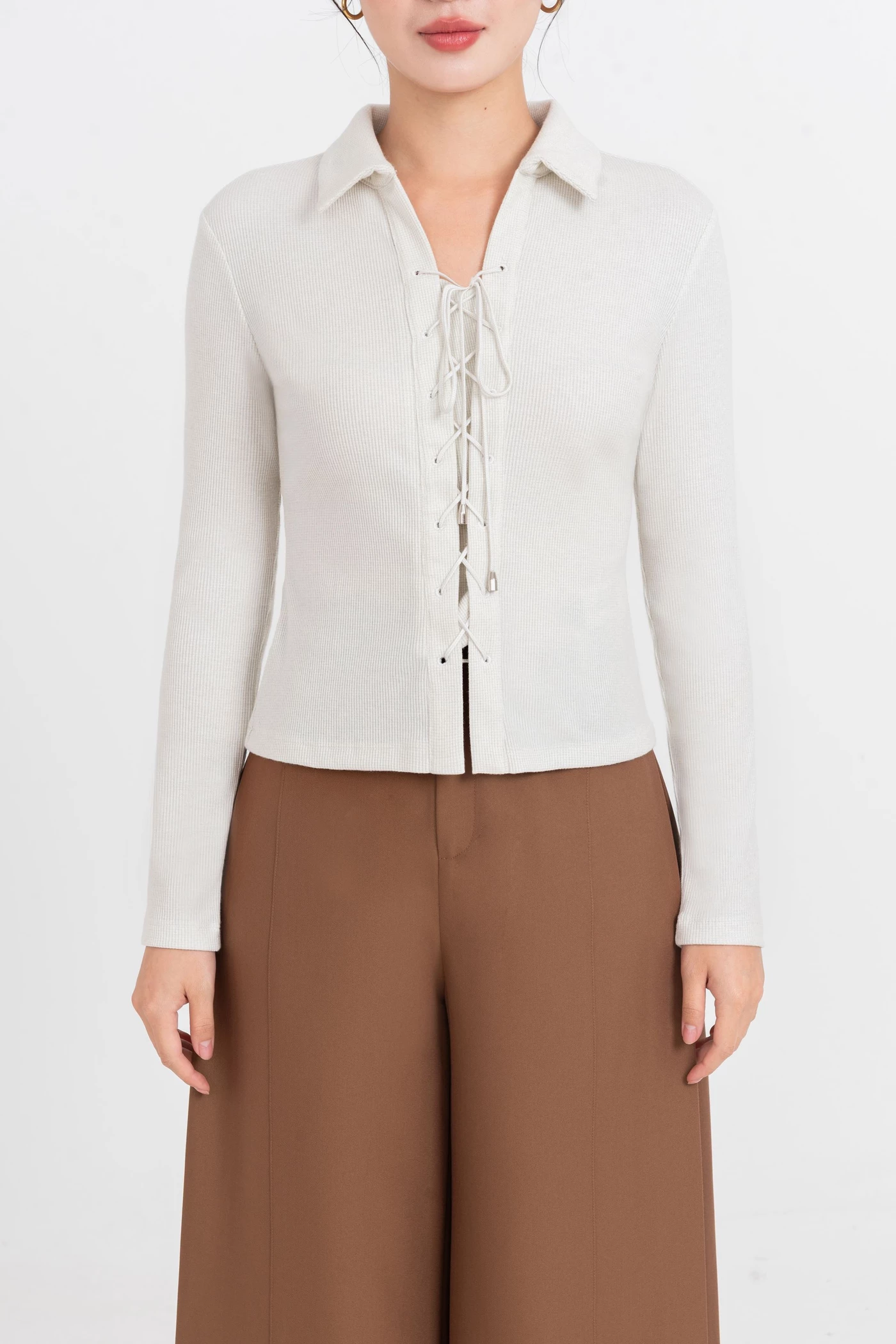 Áo thun len Dây Rút Corset