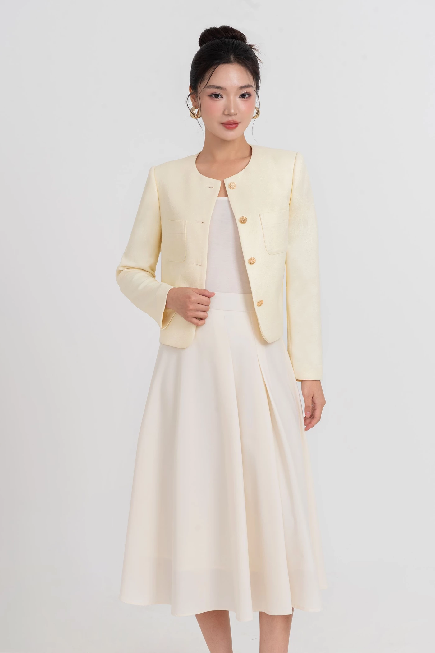 Áo khoác Twill dáng lửng