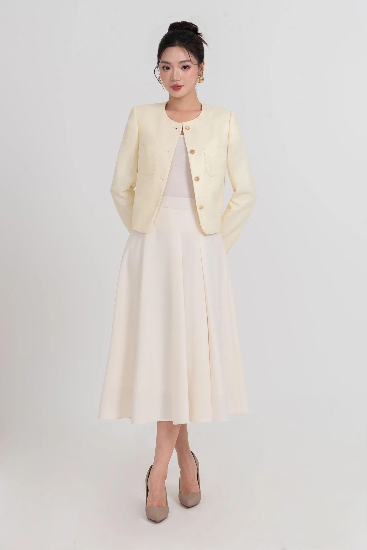 Áo khoác Twill dáng lửng