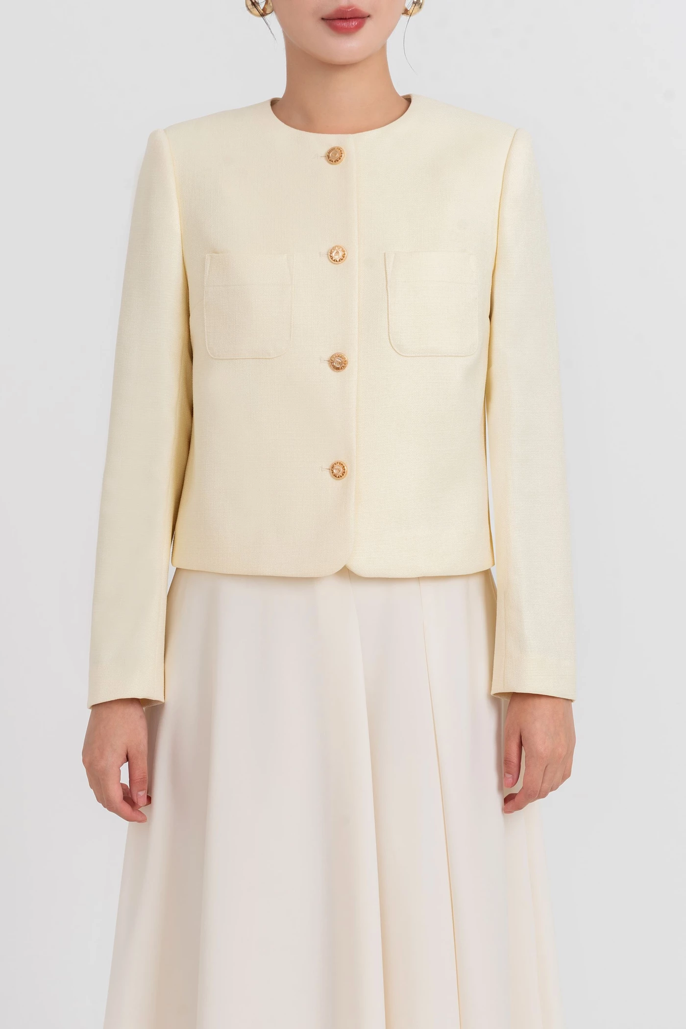 Áo khoác Twill dáng lửng