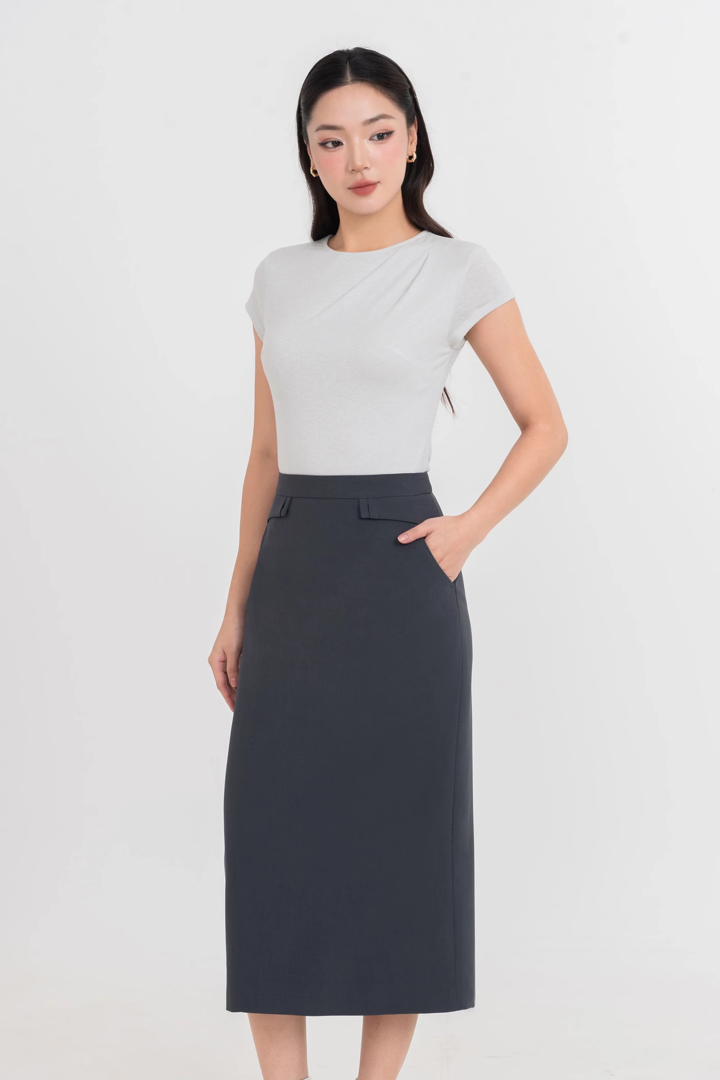 Simple Pleat Tee - Áo thun xếp ly