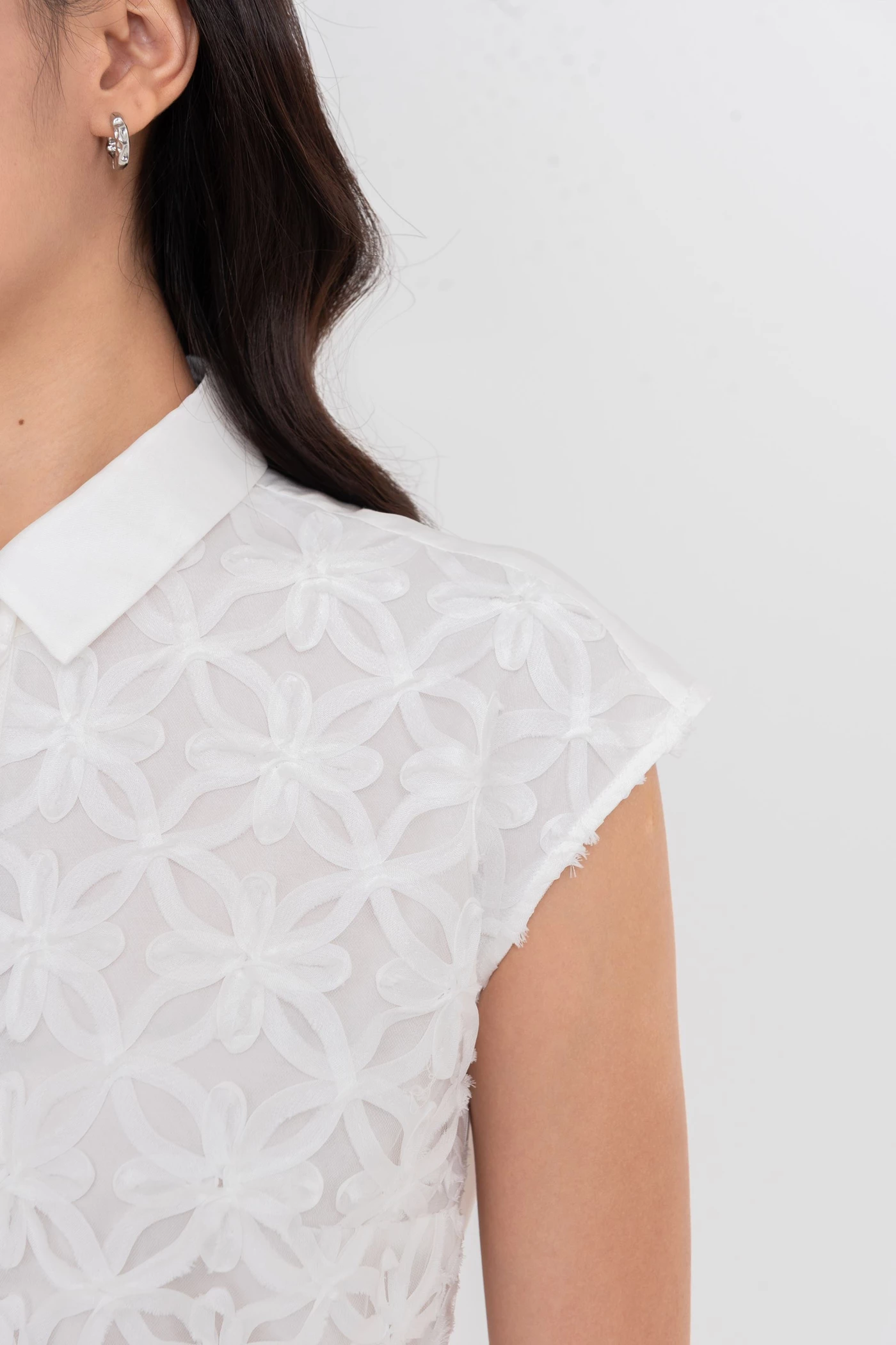 Áo sơ mi lụa Daisy Panel