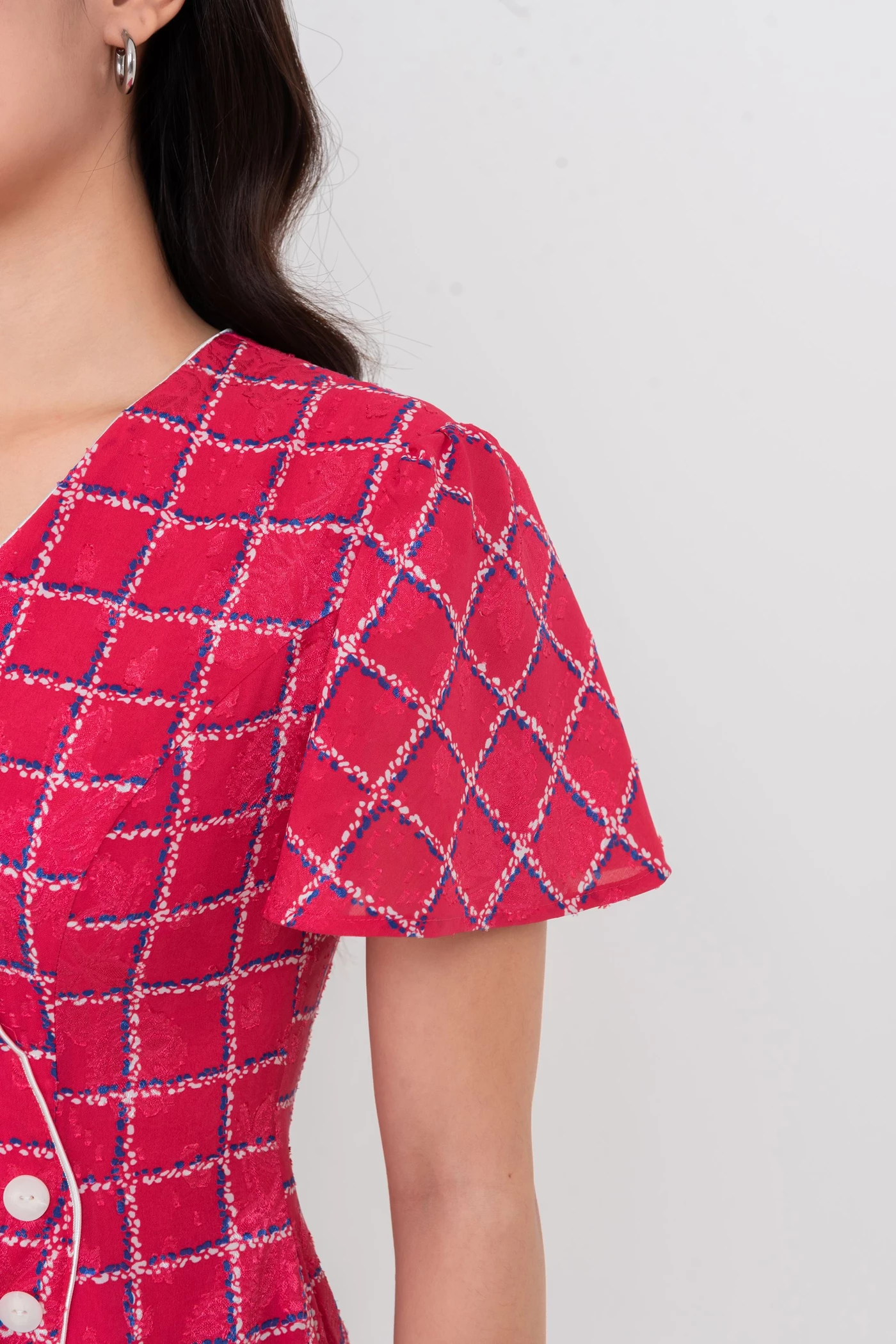 Đầm caro xòe Chic Flared