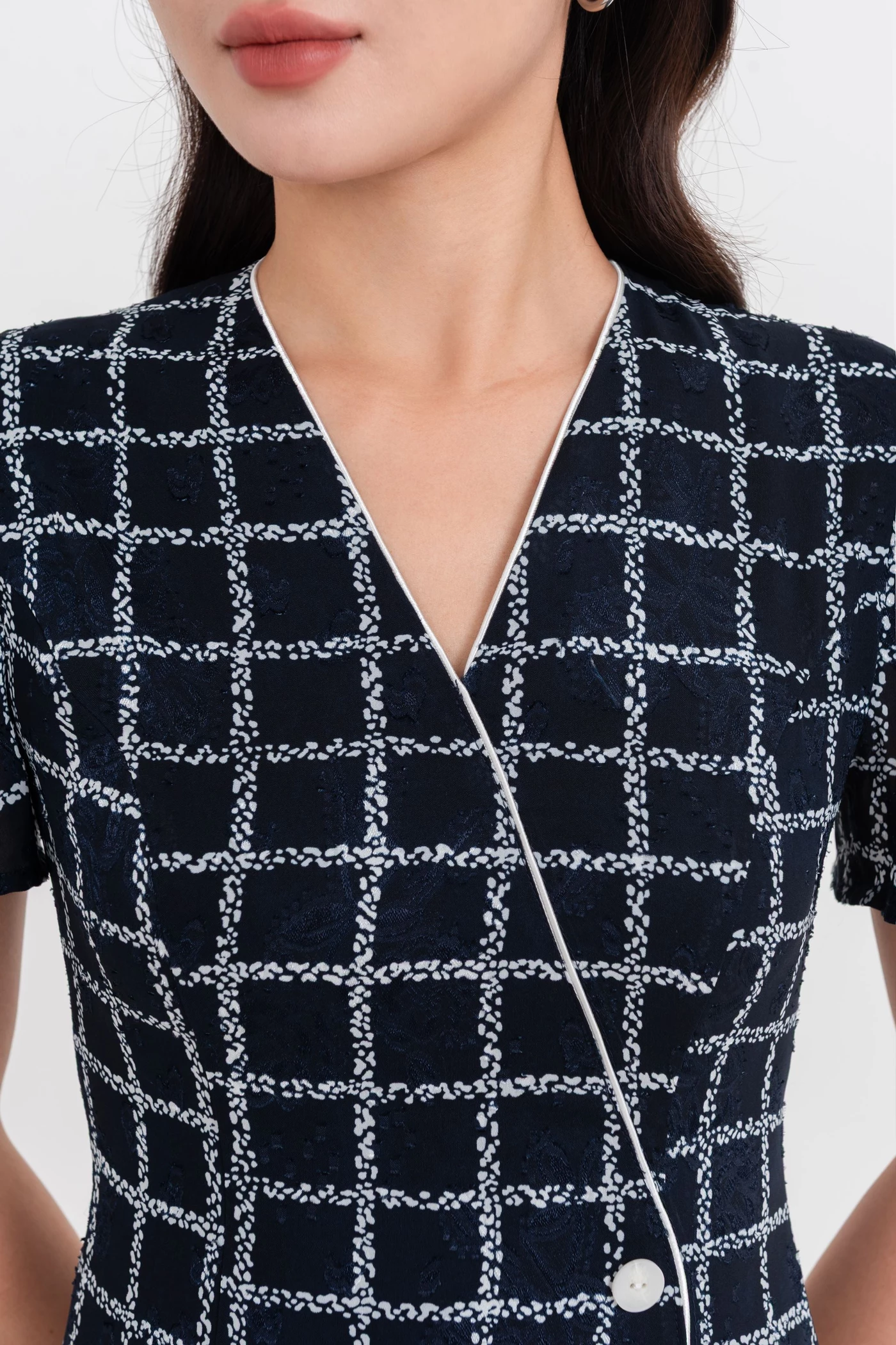 Đầm caro xòe Chic Flared
