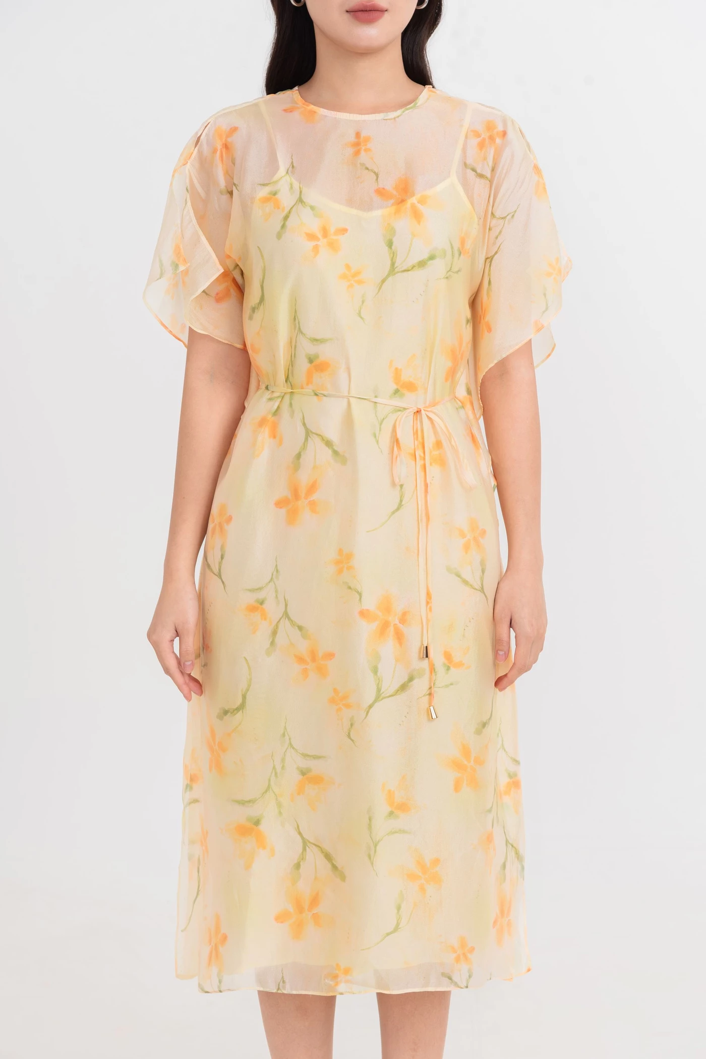 Sunbloom Dress – Đầm lụa họa tiết hoa pastel