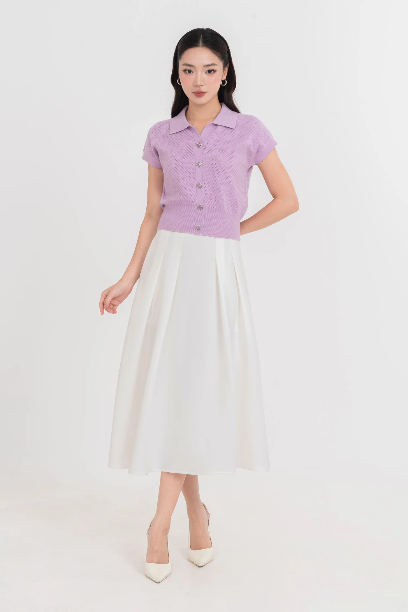 Chân váy midi xòe Elegance
