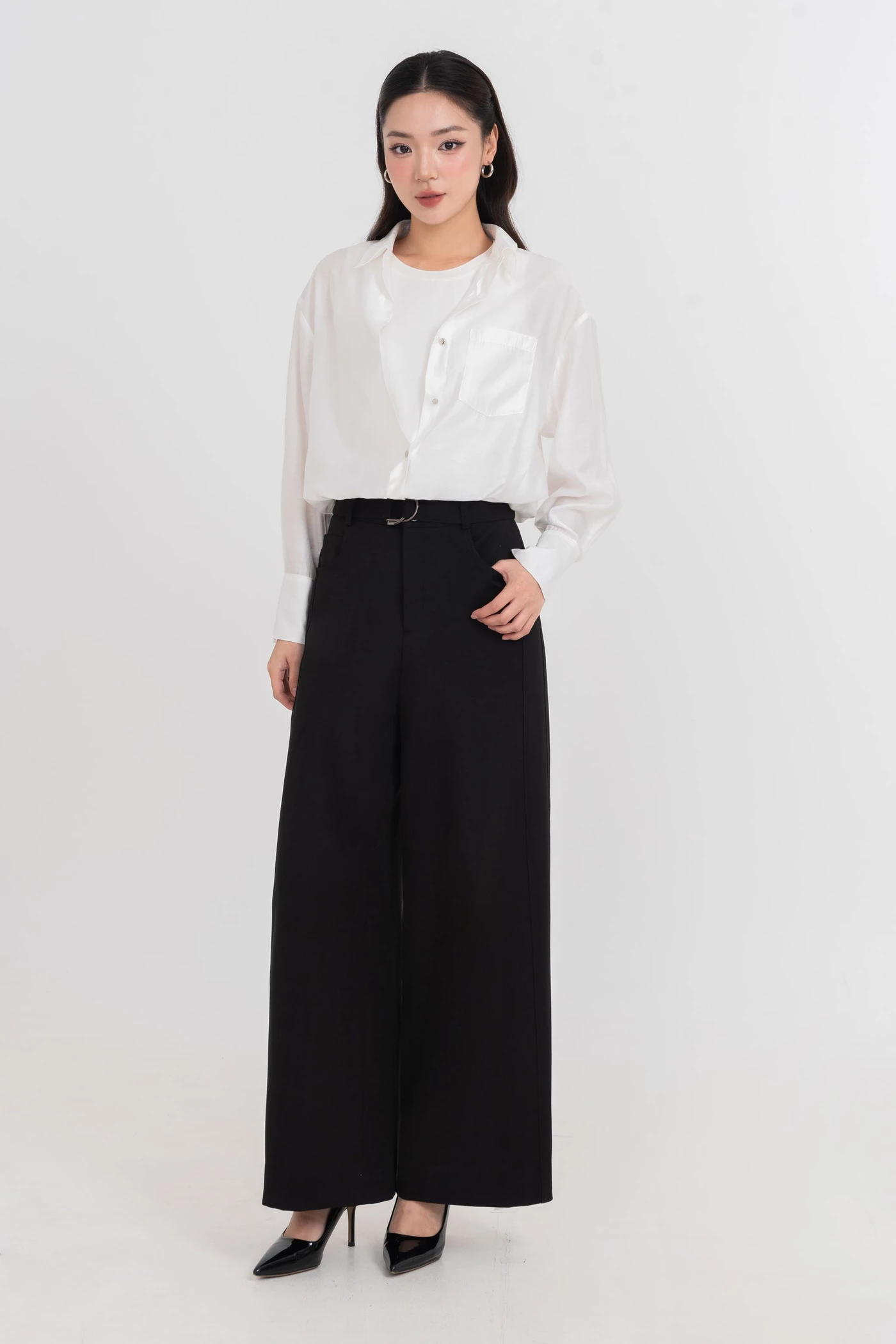 Quần suông D-Ring Chic (kèm đai)