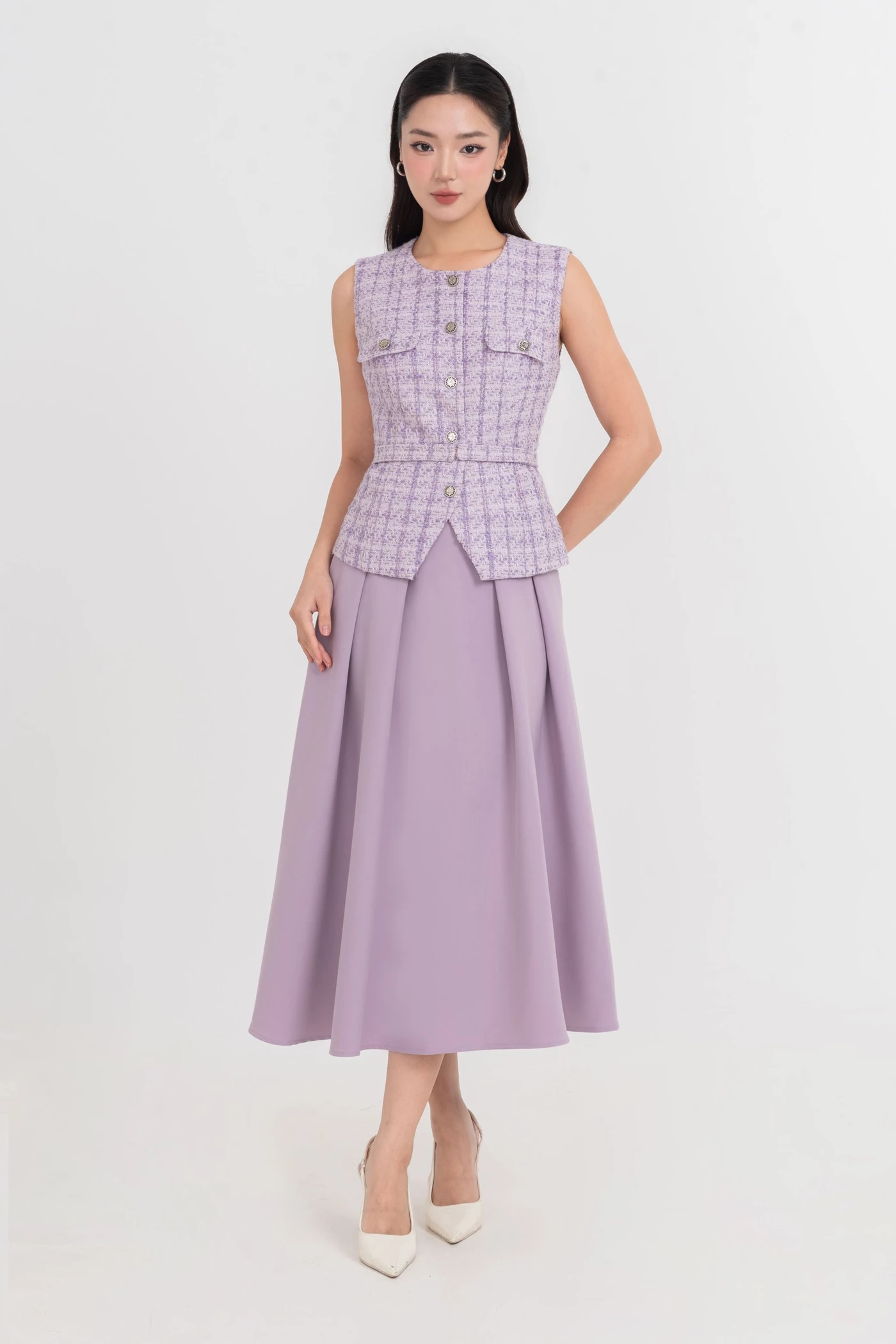 Chân váy midi xòe Elegance