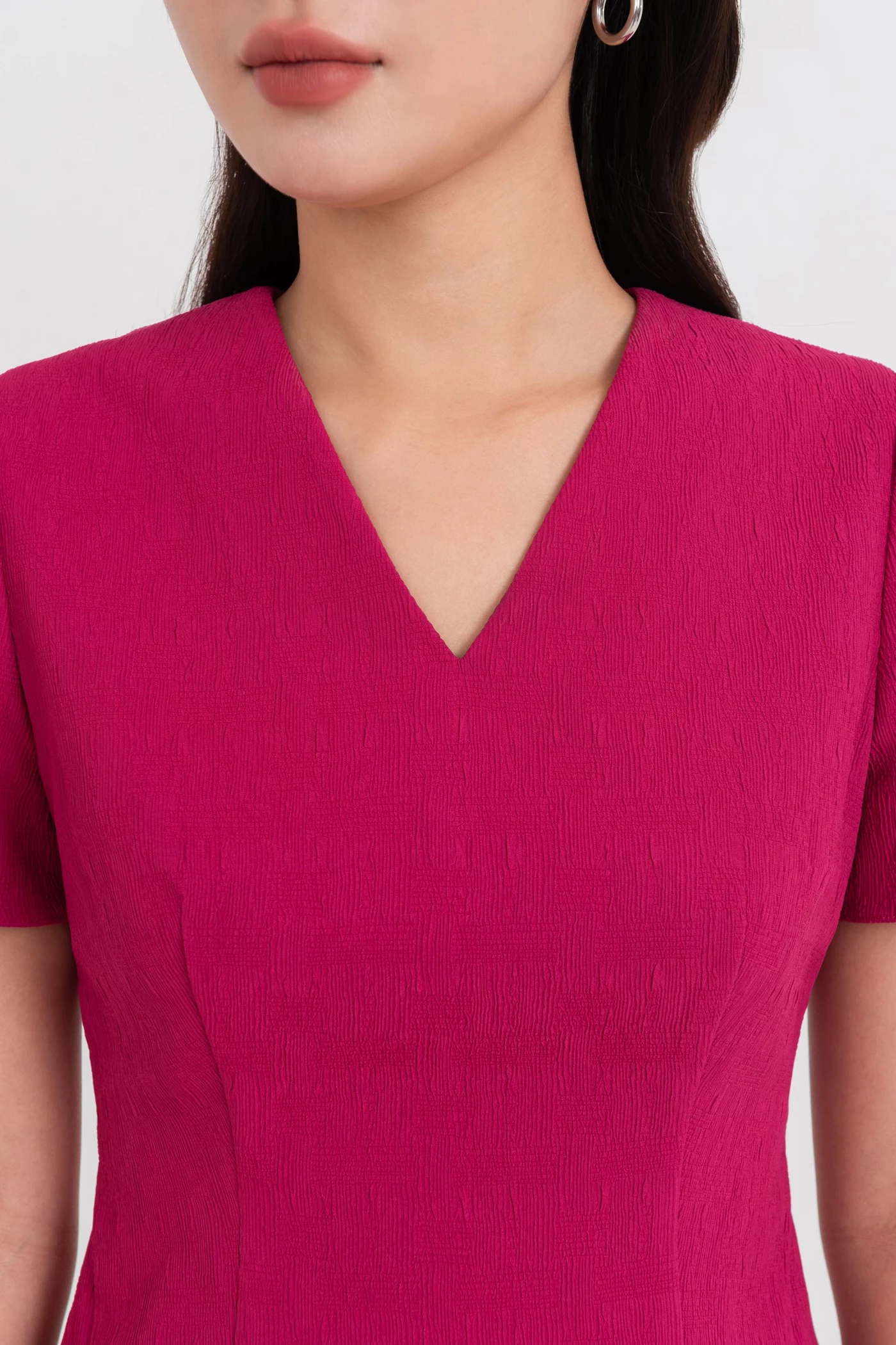 Áo công sở Fuchsia V-Neck