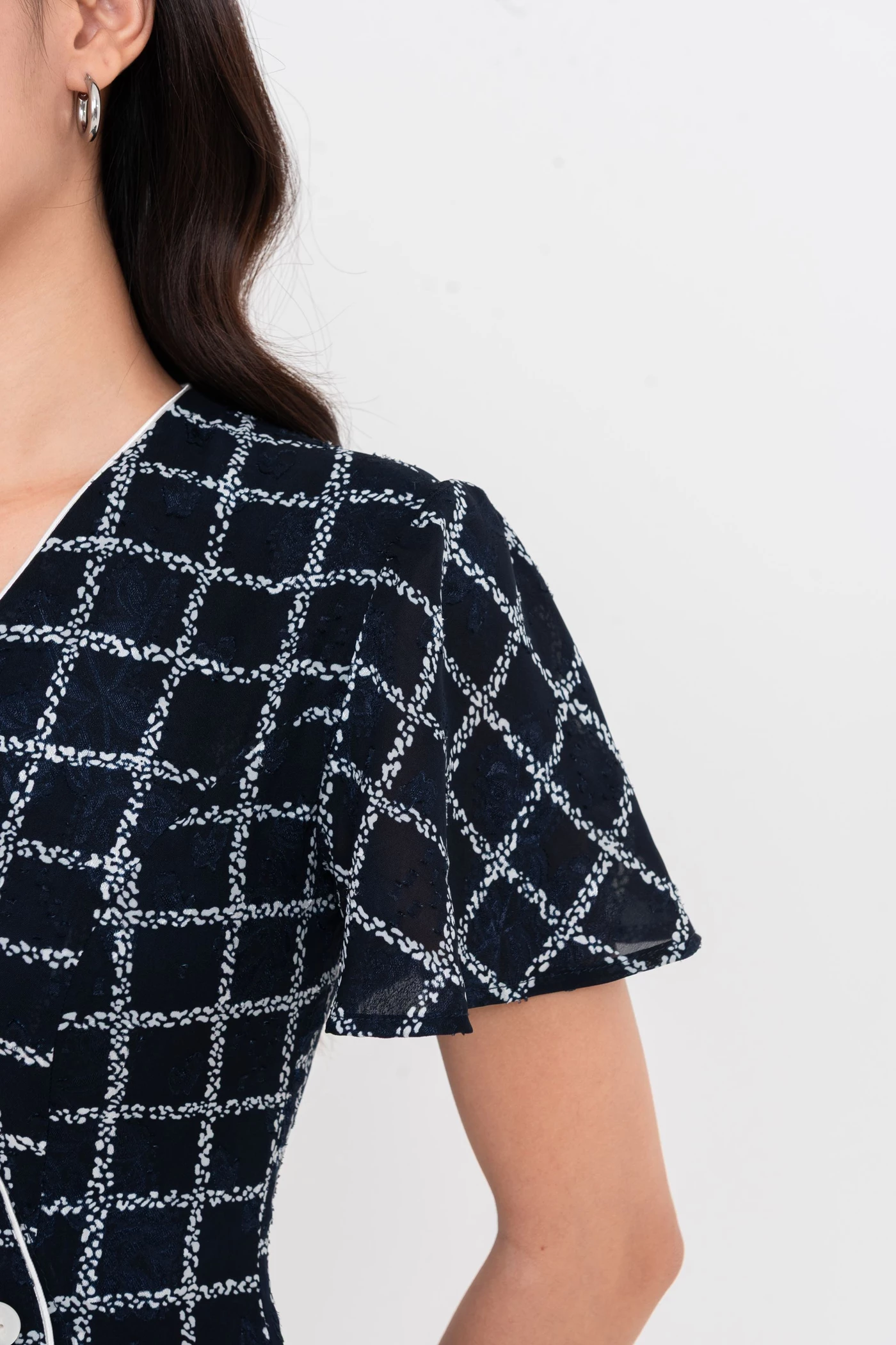 Đầm caro xòe Chic Flared