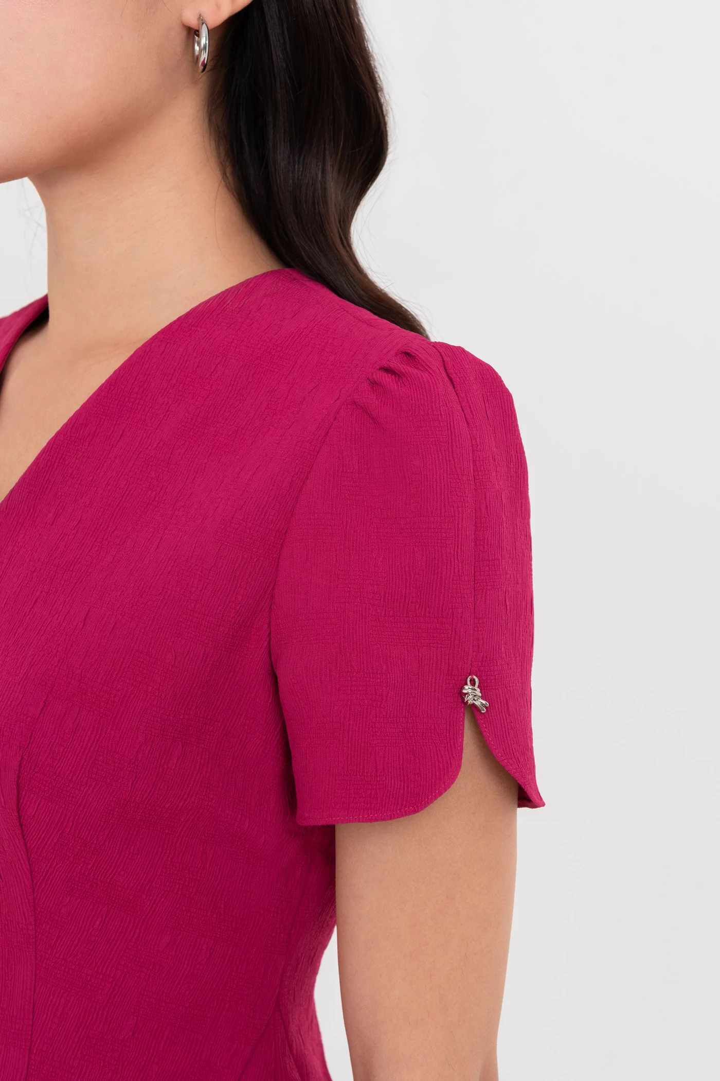 Áo công sở Fuchsia V-Neck