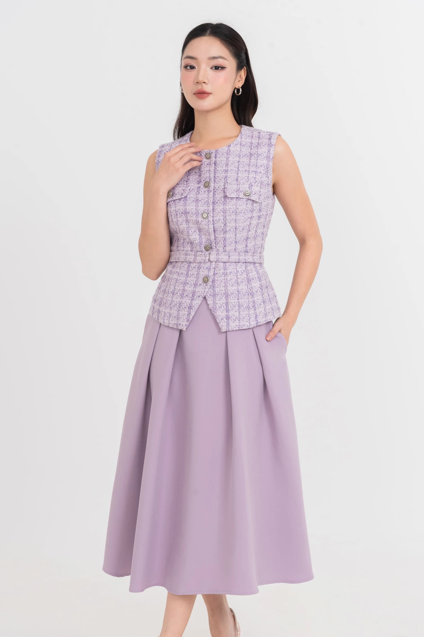 Chân váy midi xòe Elegance