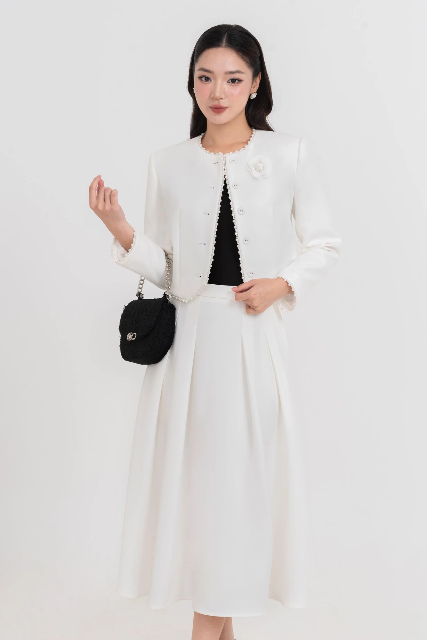 Chân váy midi xòe Elegance
