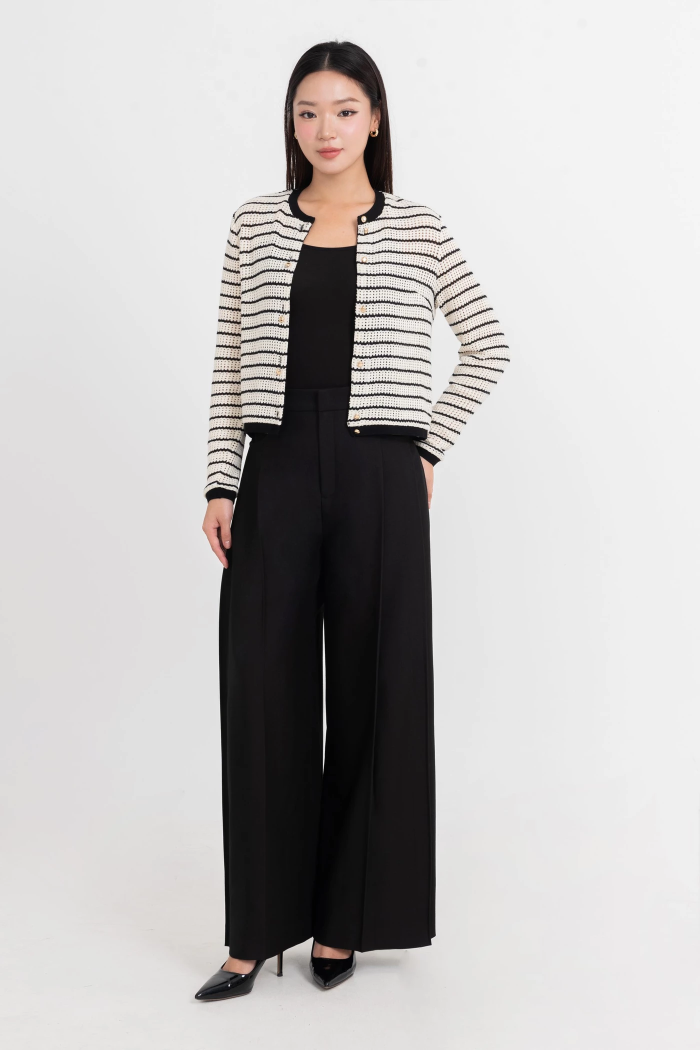 Áo len tay dài Parisian Stripe