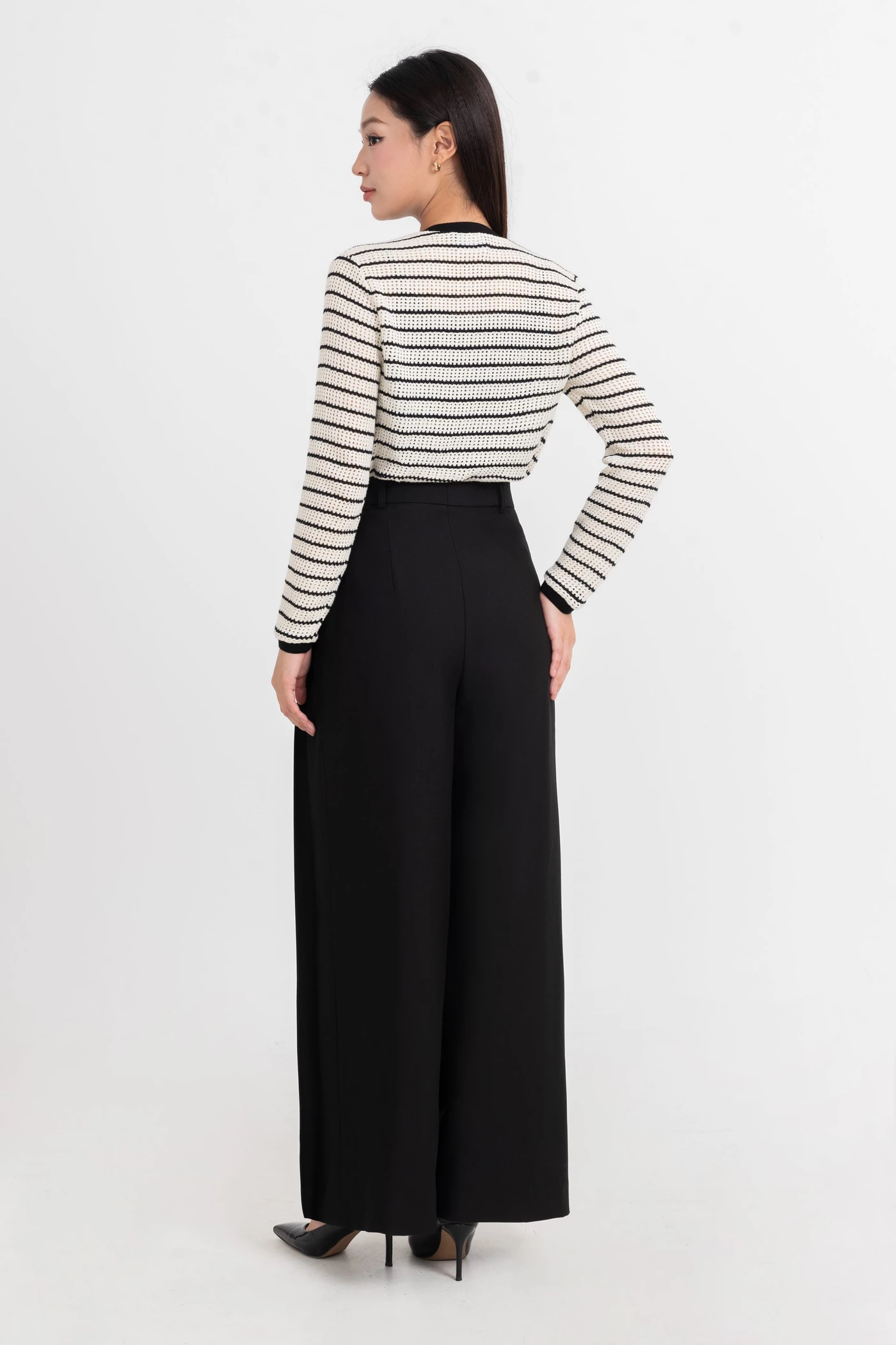 Áo len tay dài Parisian Stripe