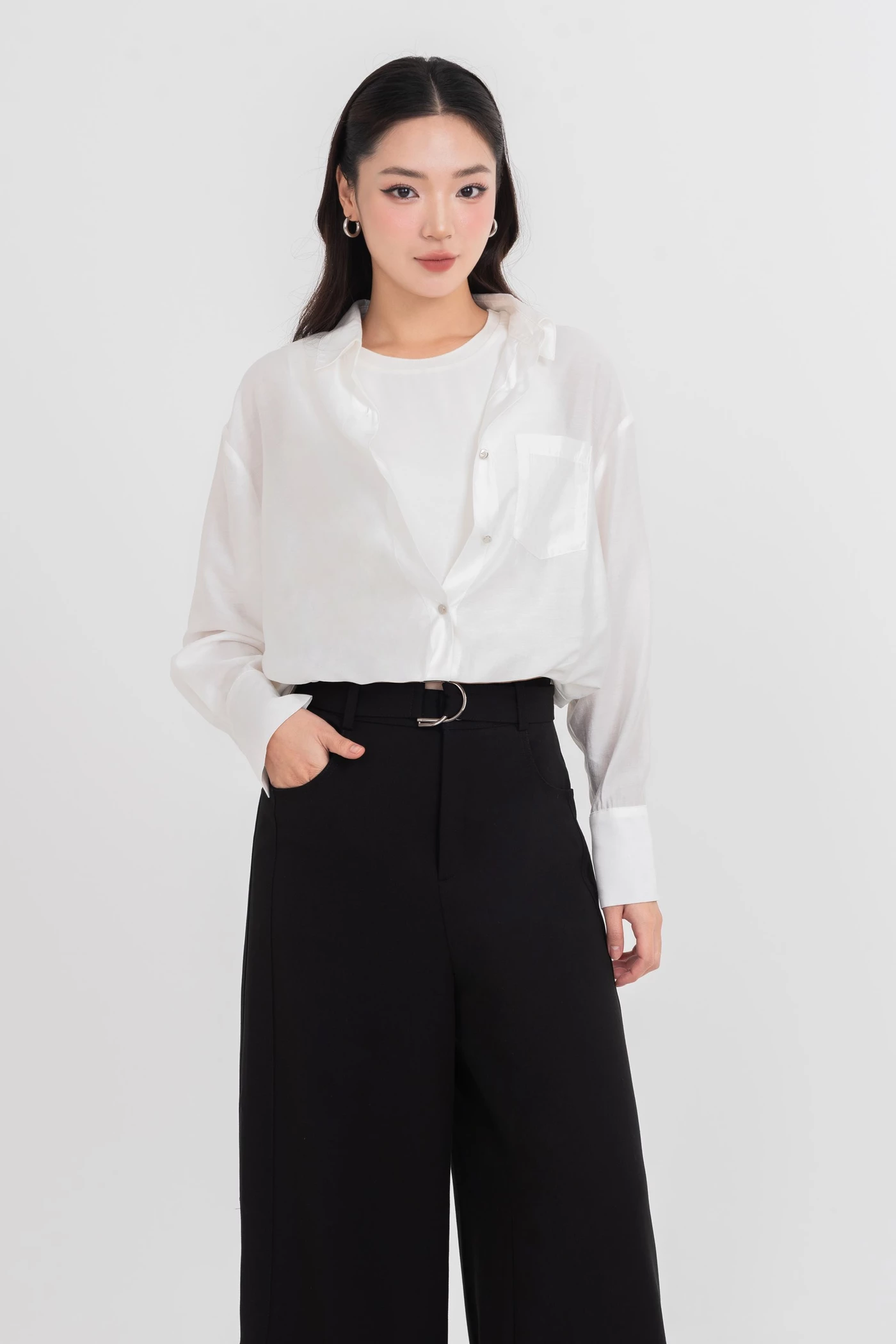 Áo sơ mi lụa Mist