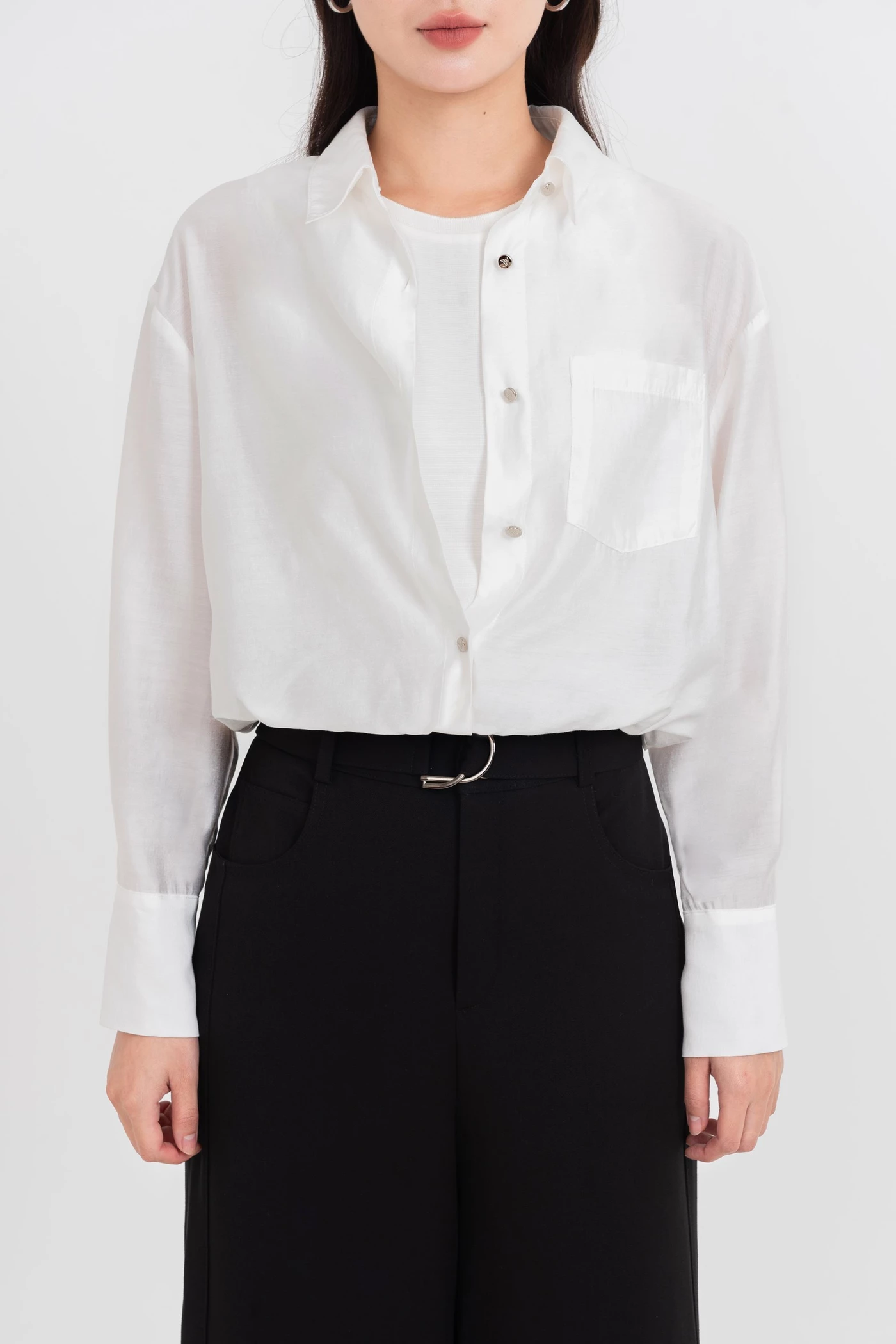 Áo sơ mi lụa Mist