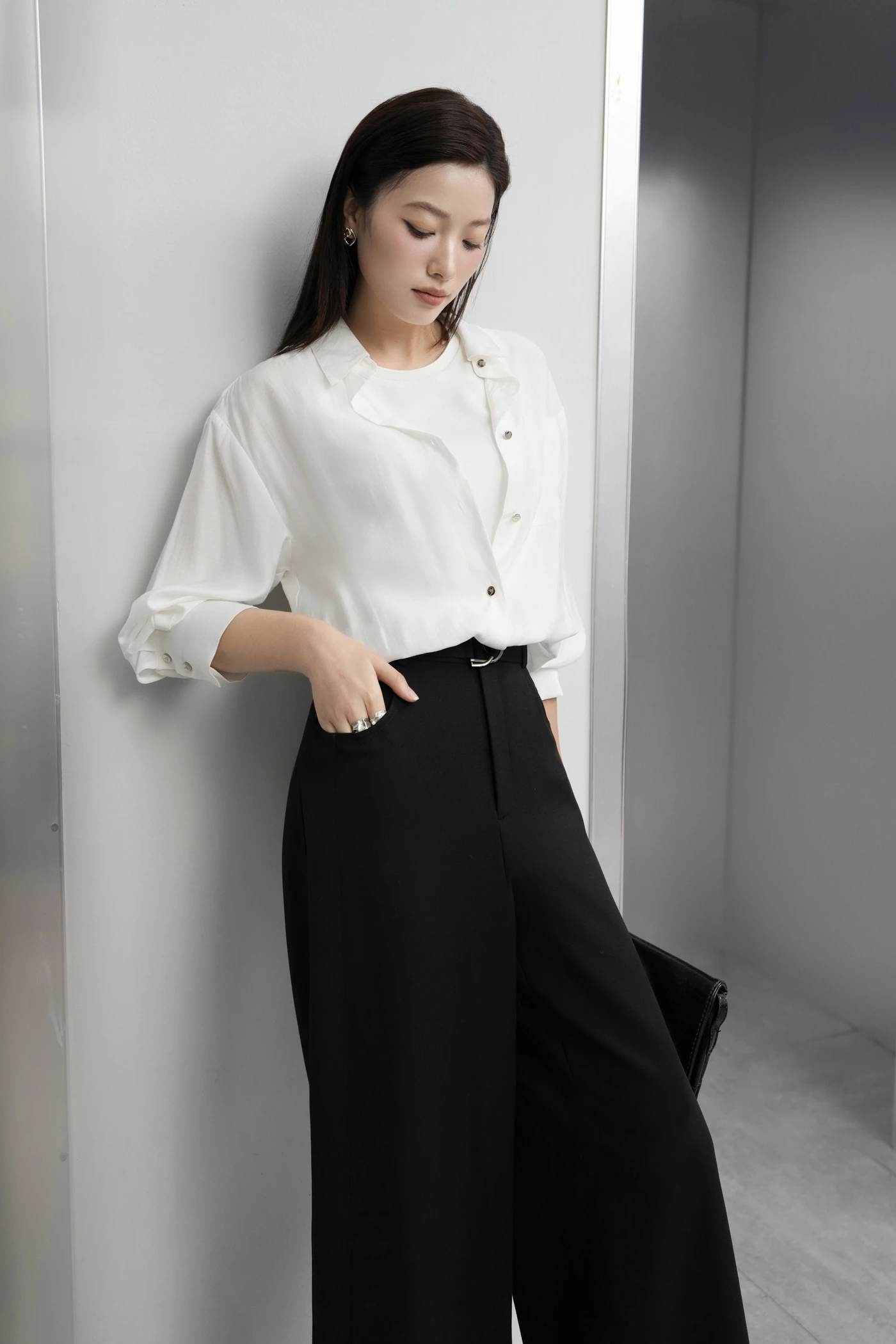 Áo sơ mi lụa Mist