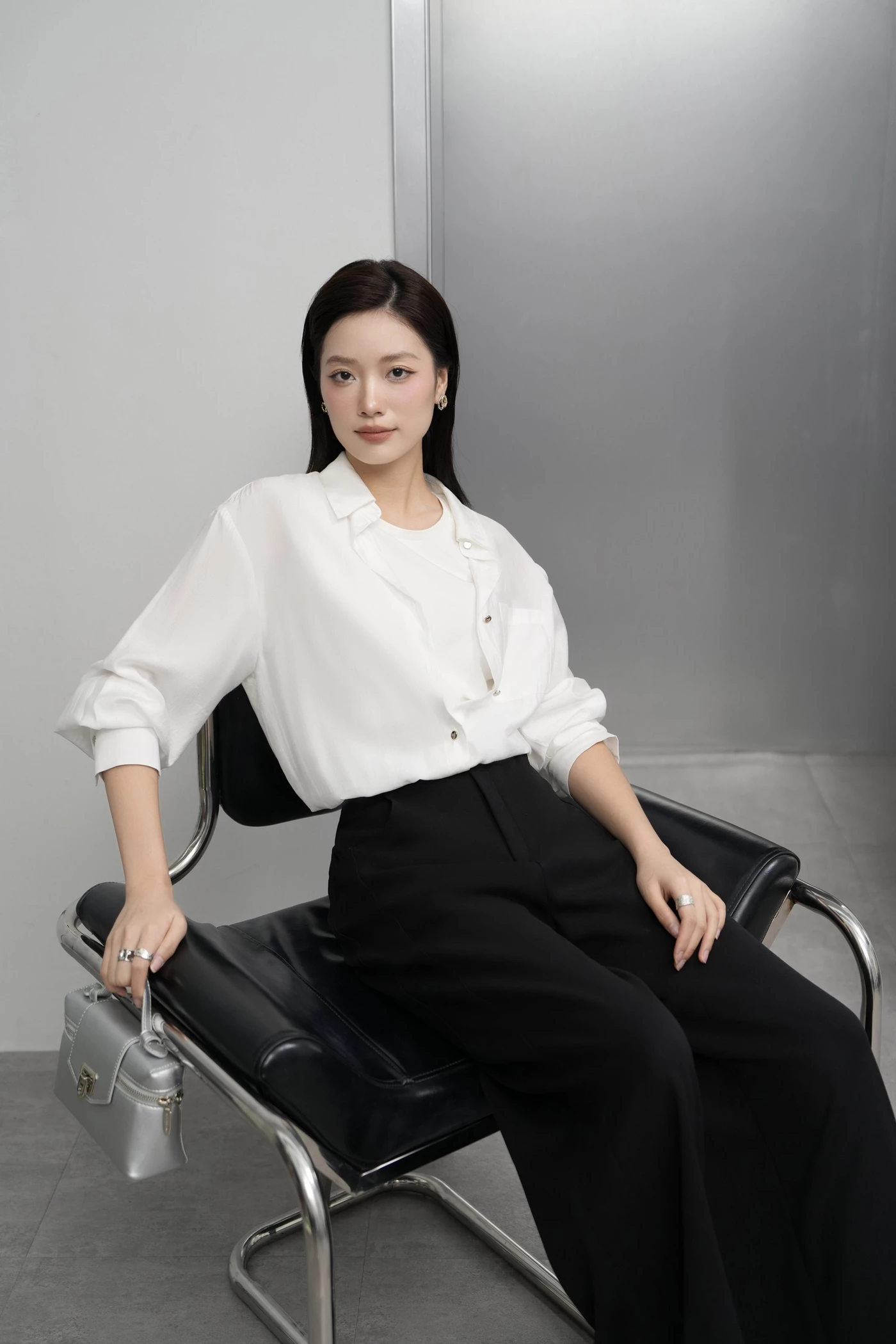 Áo sơ mi lụa Mist