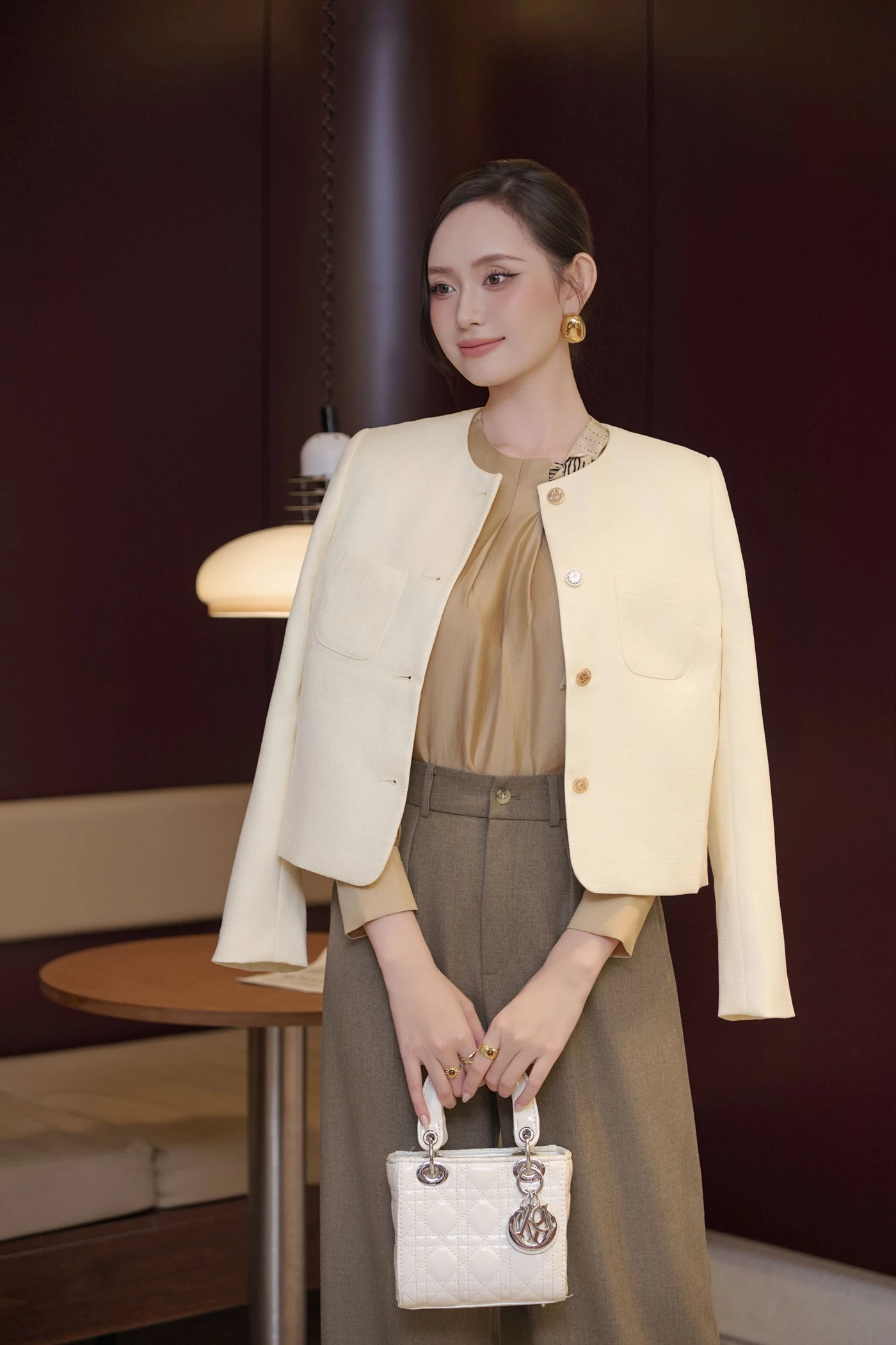 Áo khoác Twill dáng lửng