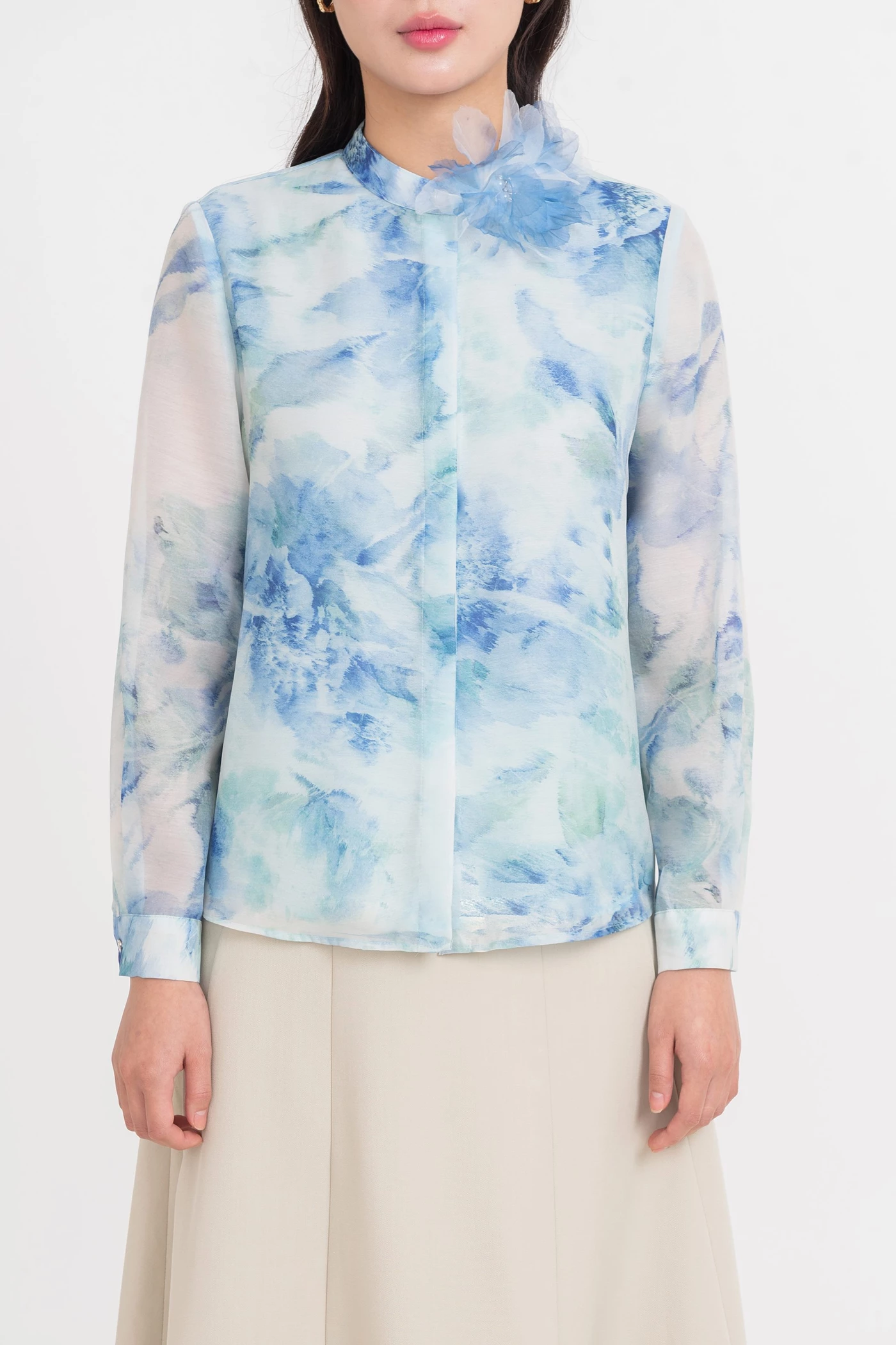 Áo sơ mi tơ Watercolor