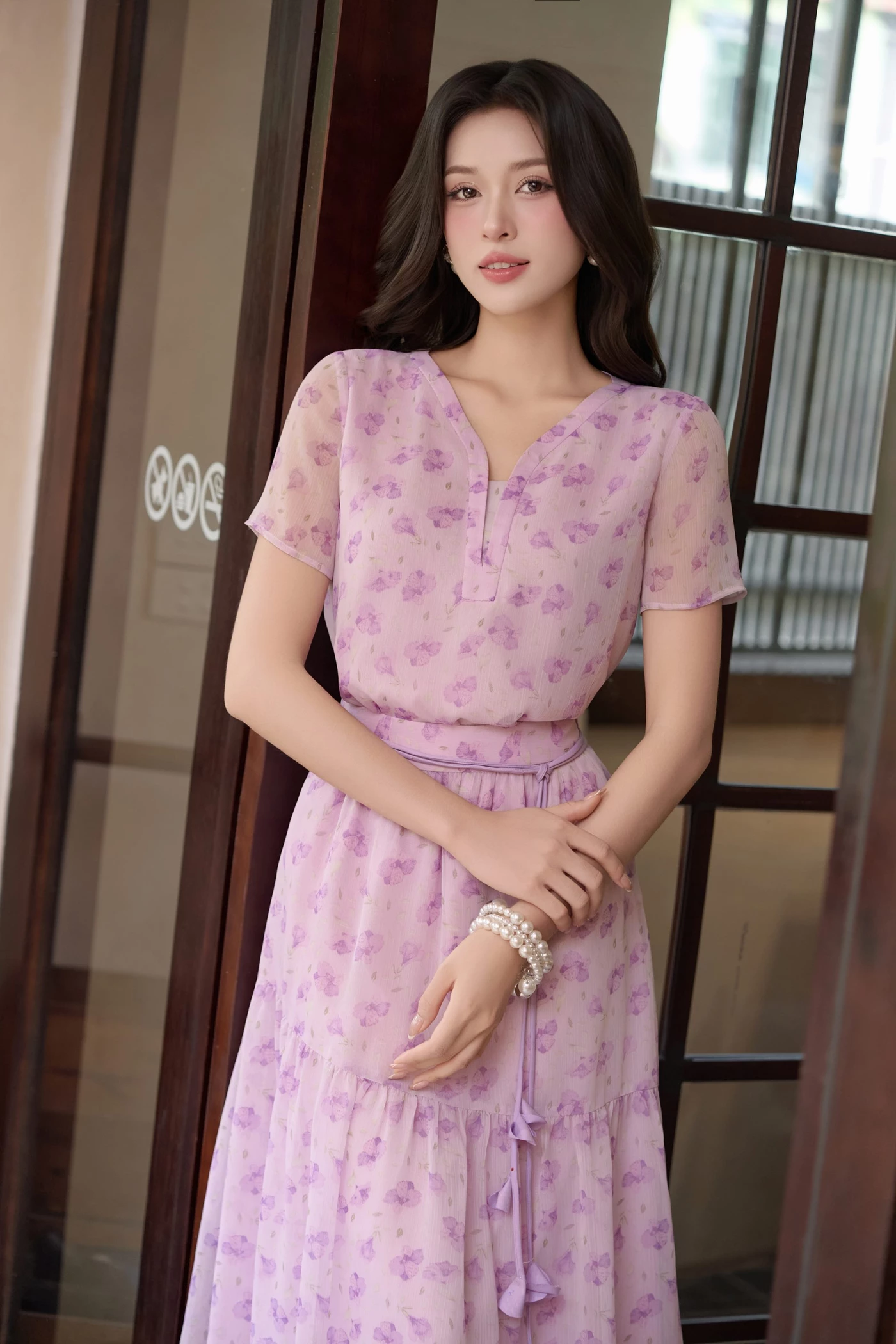 Áo voan hoa nhí Violet