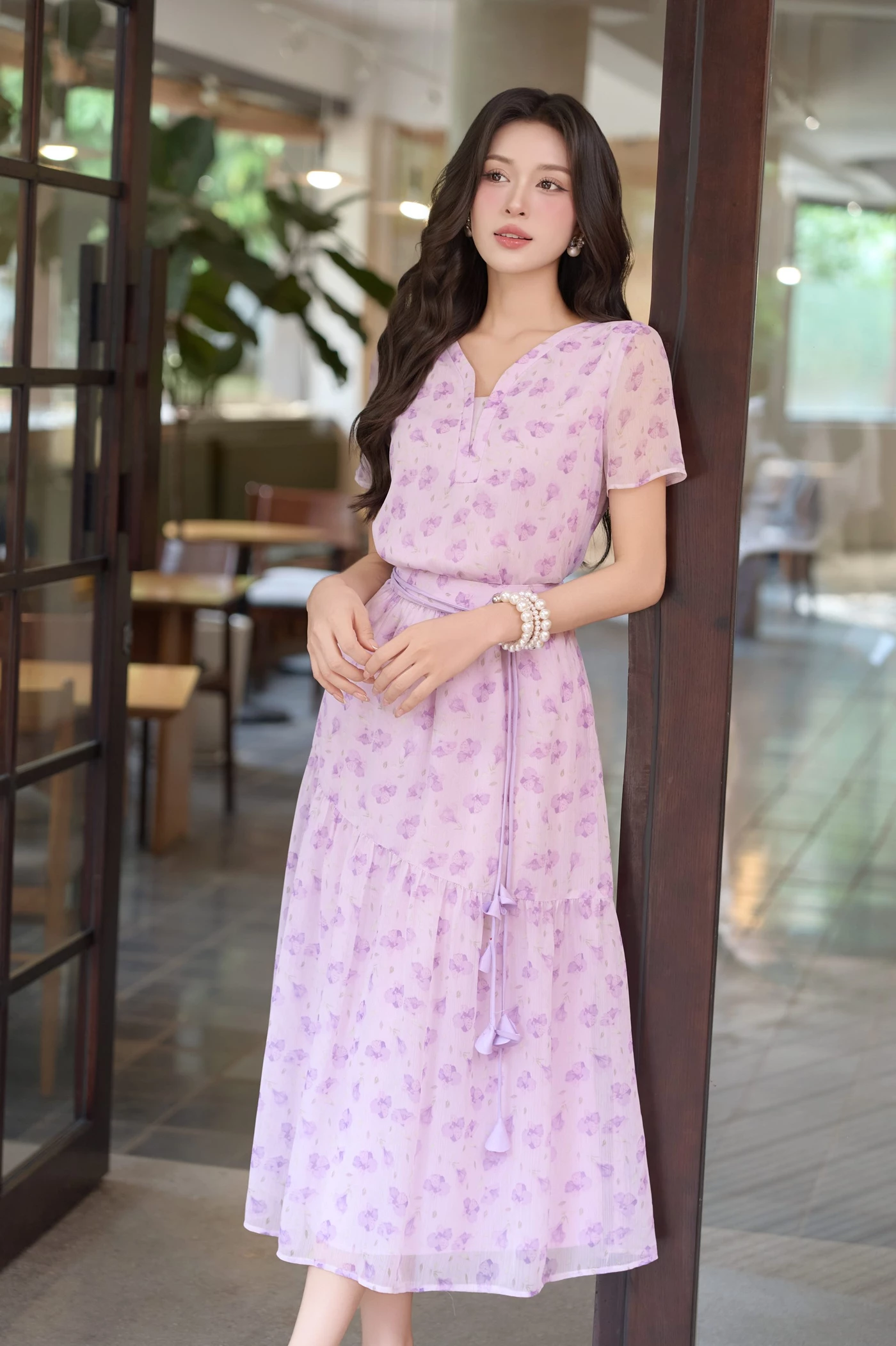 Áo voan hoa nhí Violet