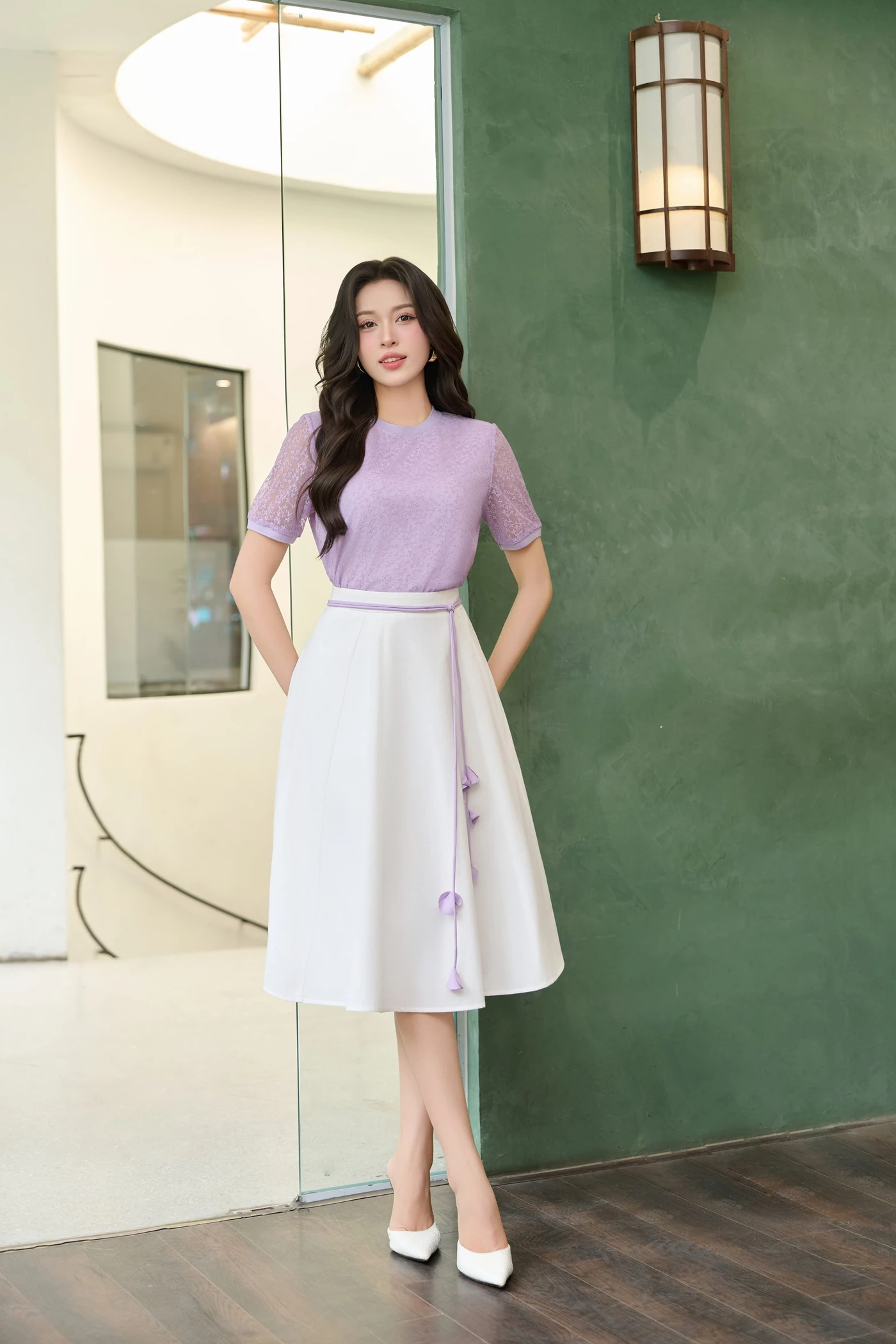 Chân váy A xòe cách điệu