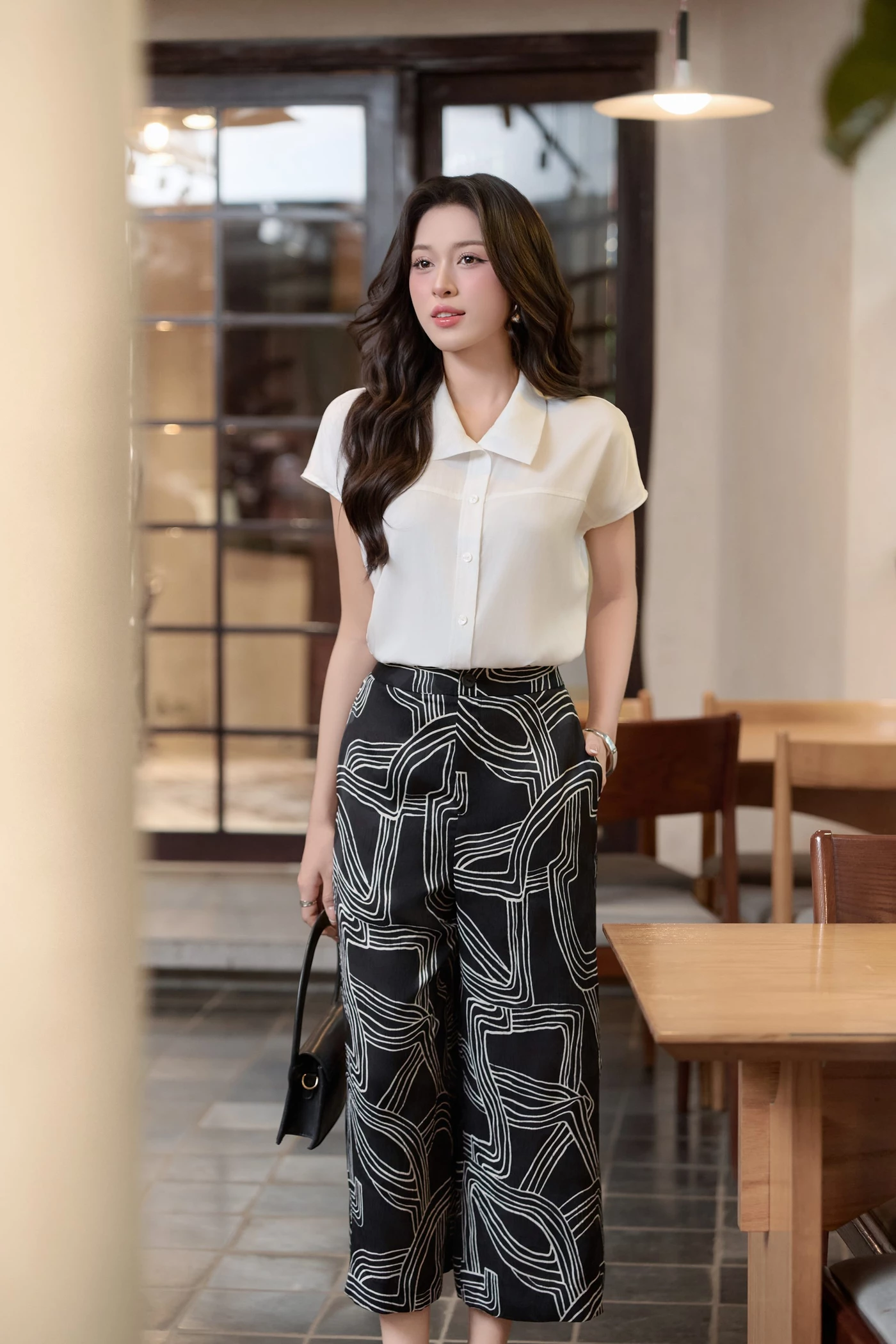 Quần culottes họa tiết