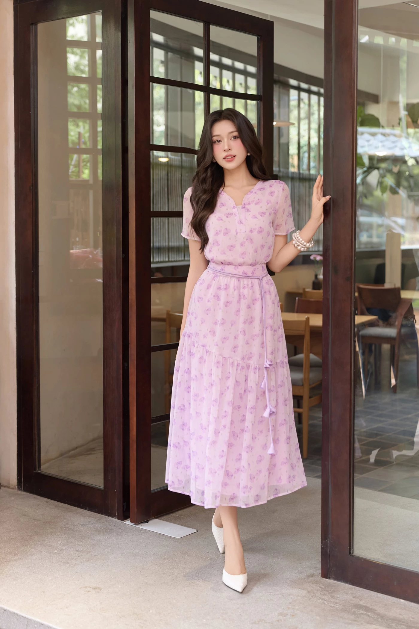 Áo voan hoa nhí Violet