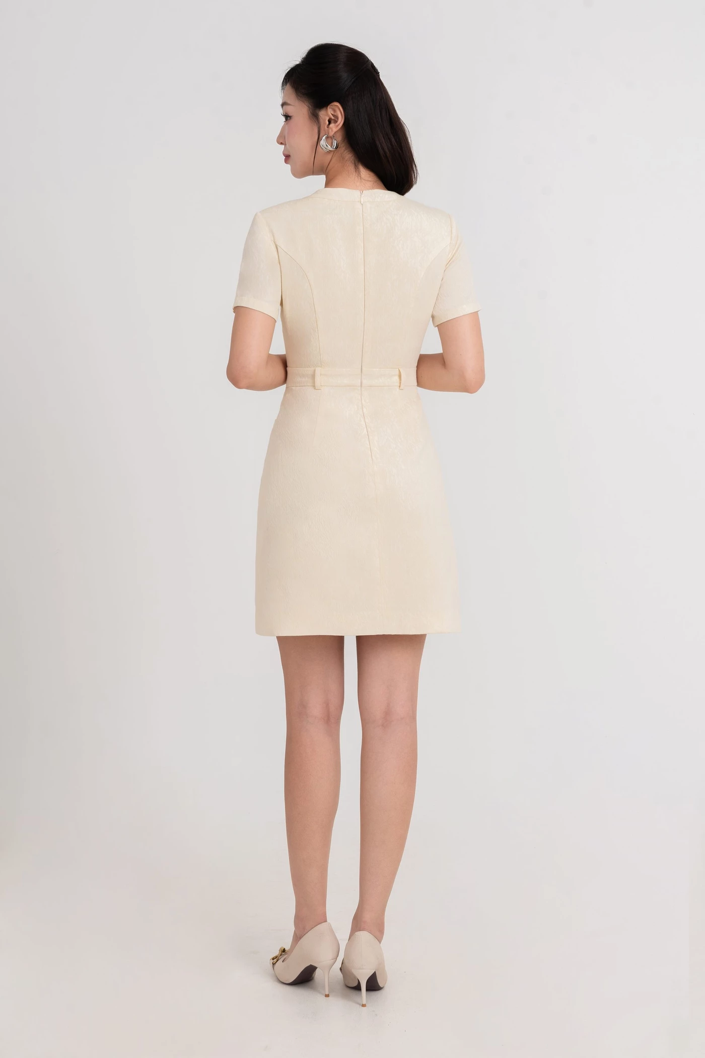 Đầm A Tencel vân hoa