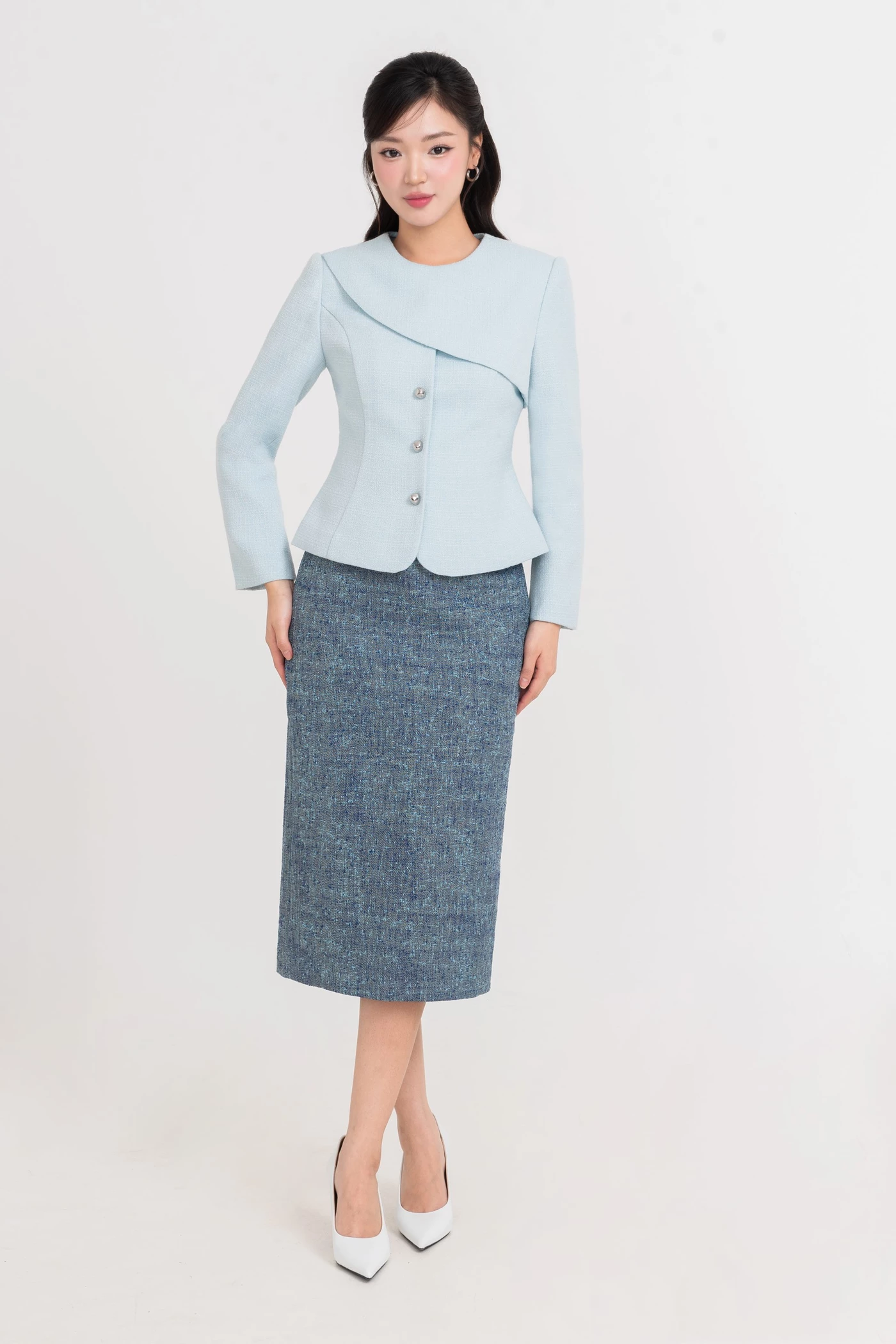 Áo vest Tweed Sunlit Blue