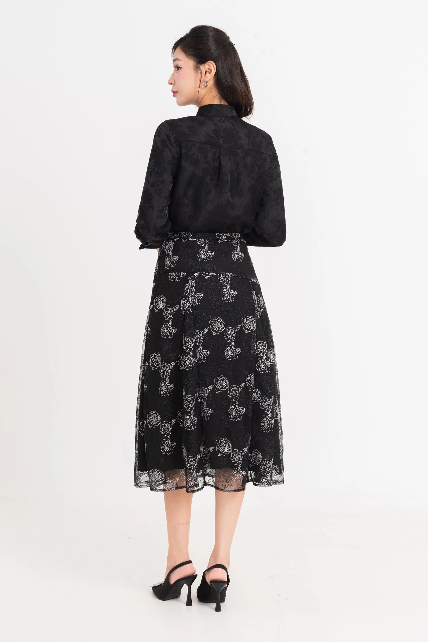 Áo sơ mi ren Jacquard Floral