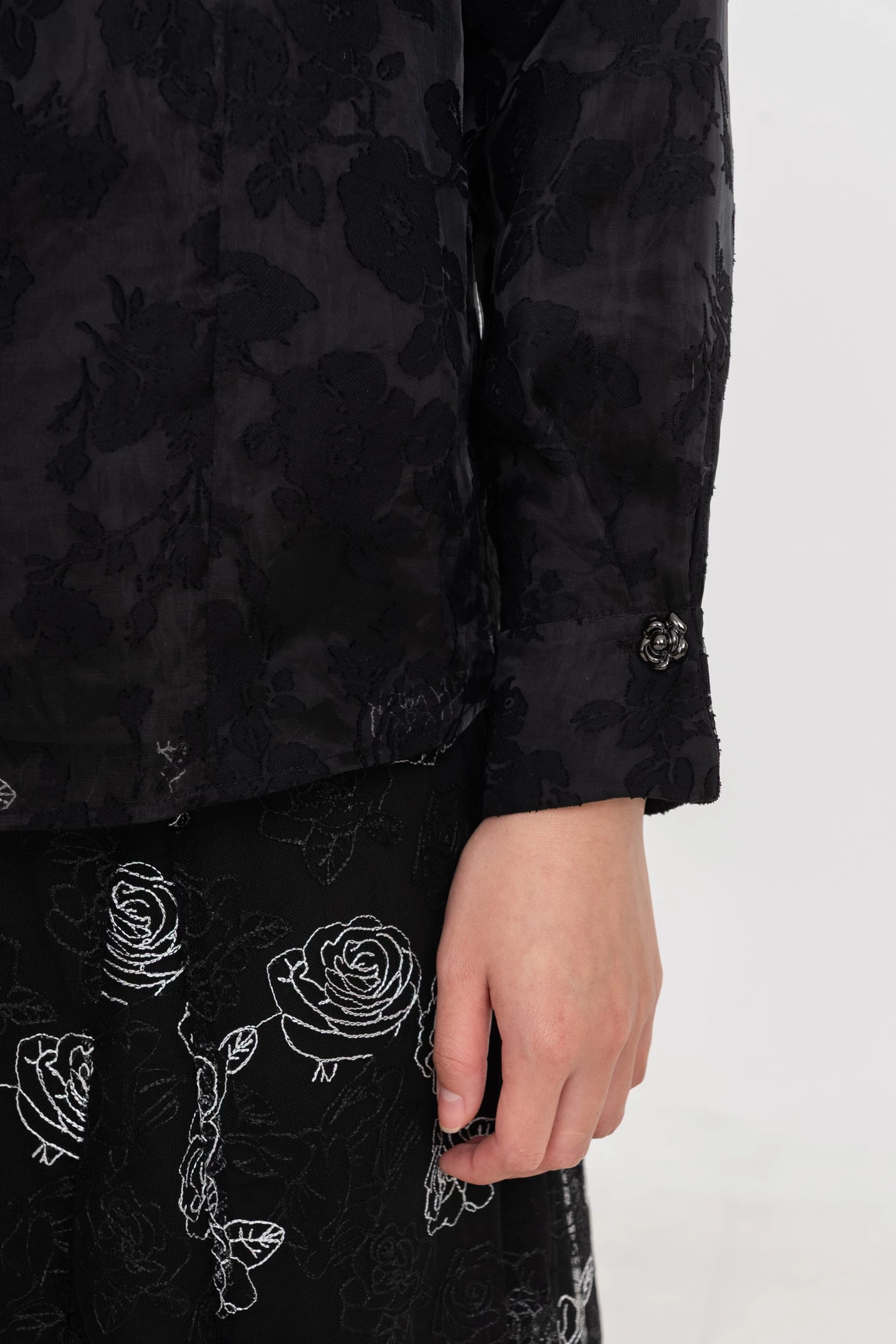 Áo sơ mi ren Jacquard Floral