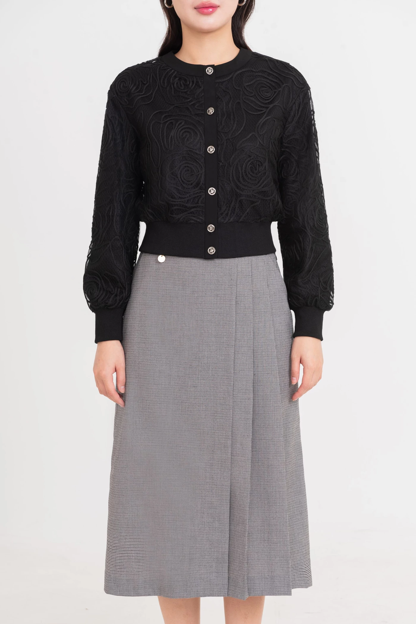 Áo khoác ren dệt kim