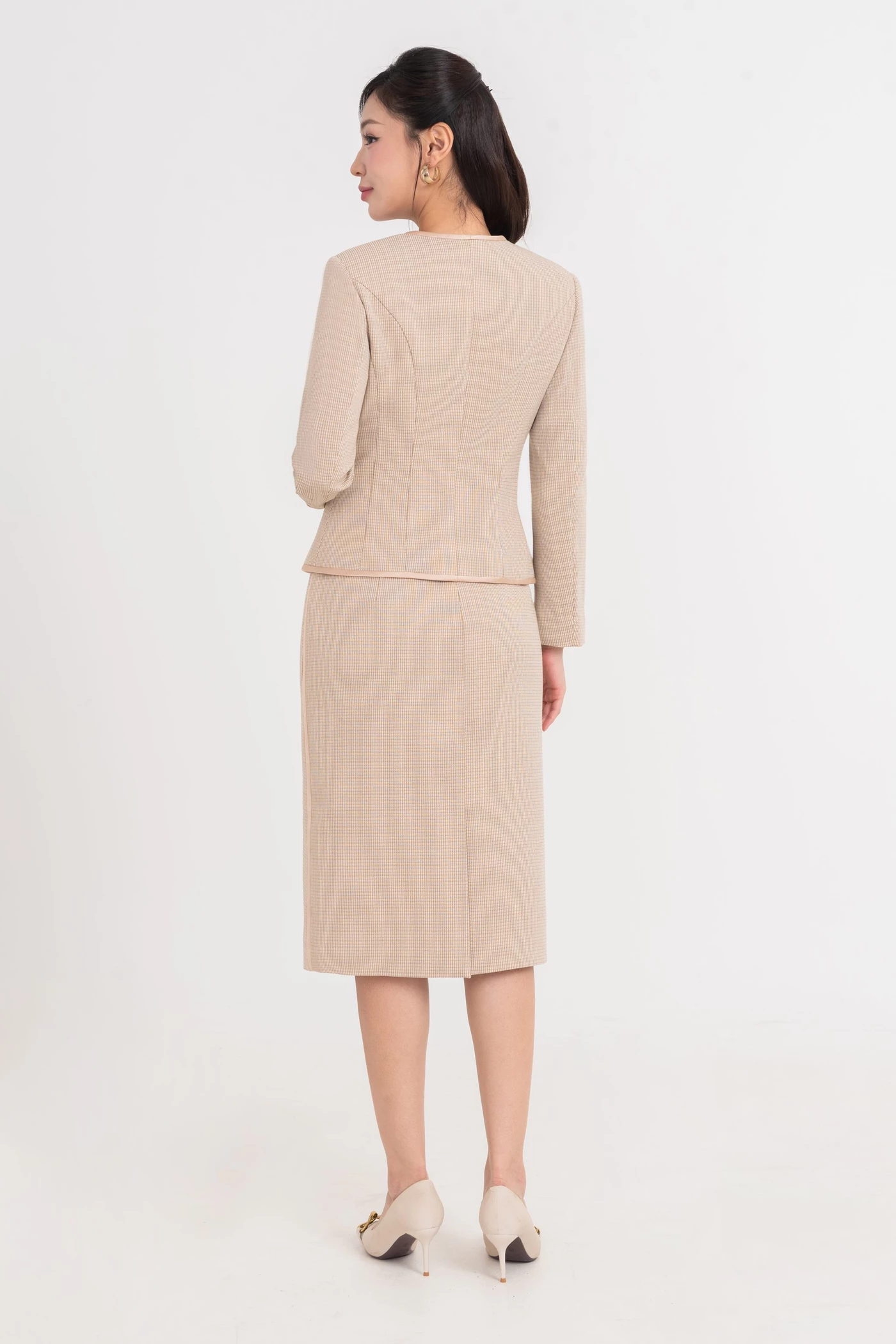 Chân váy bút chì Tweed