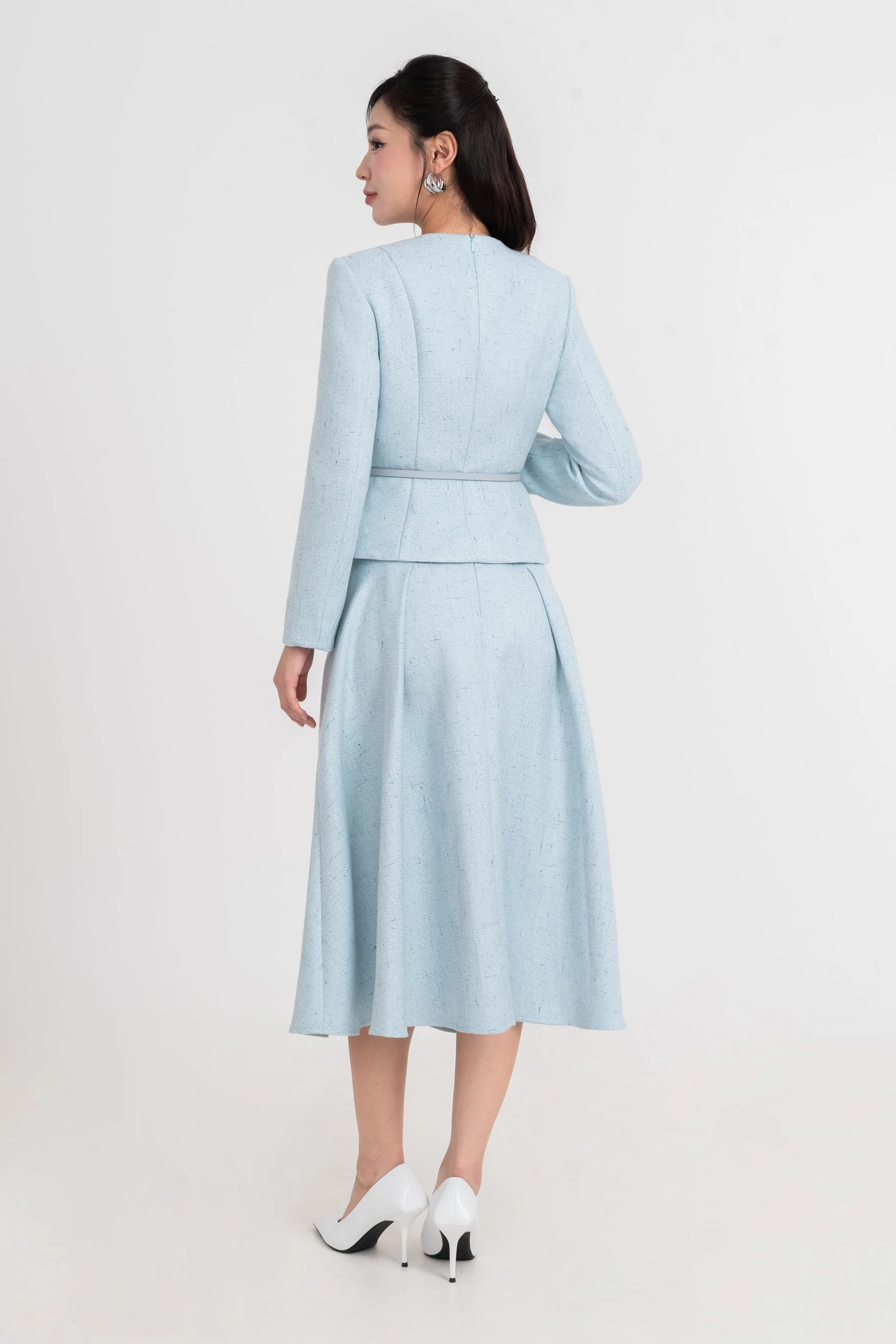 Áo vest Blue Tweed Flared