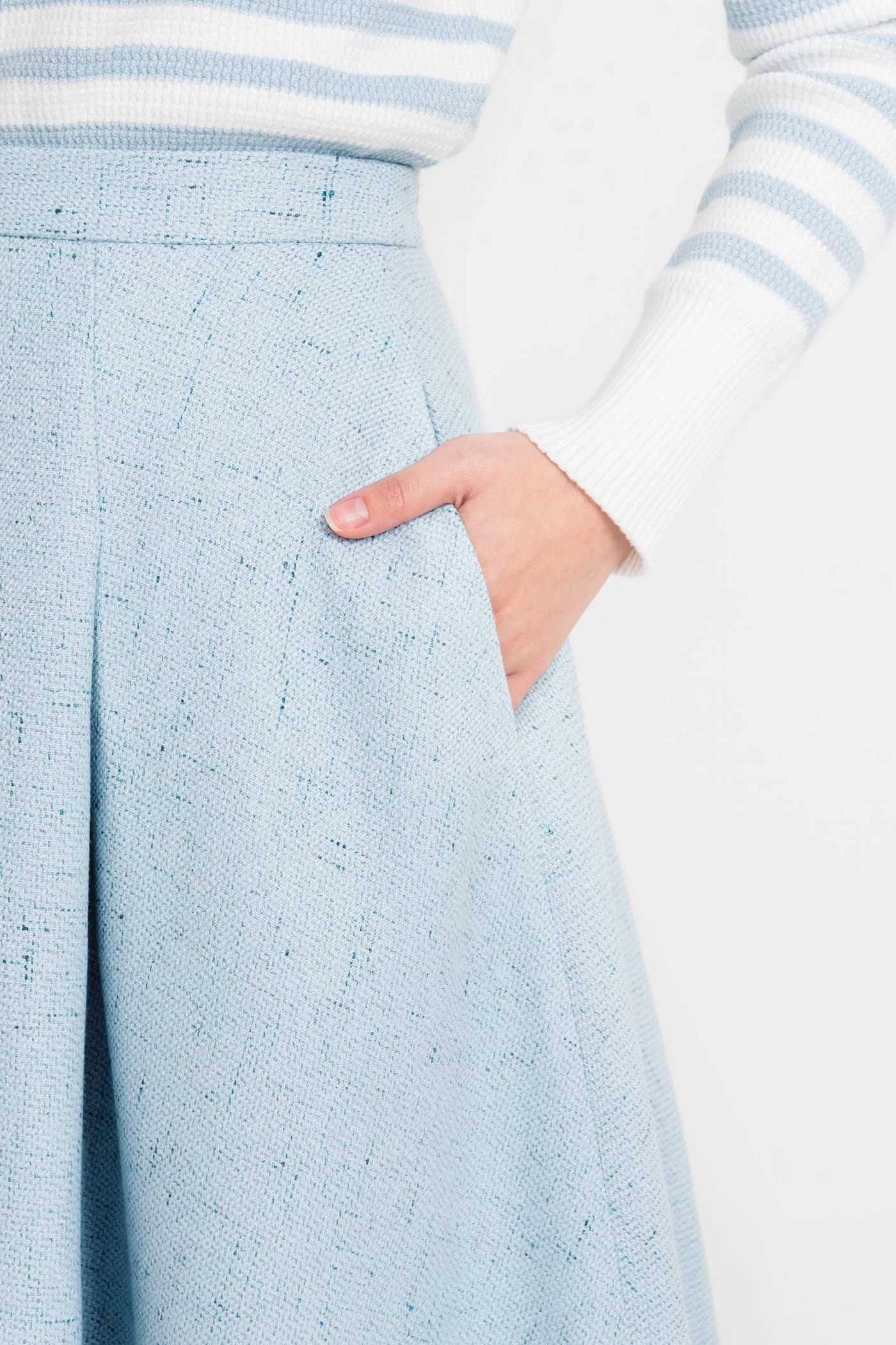 Chân váy Blue Tweed Flared