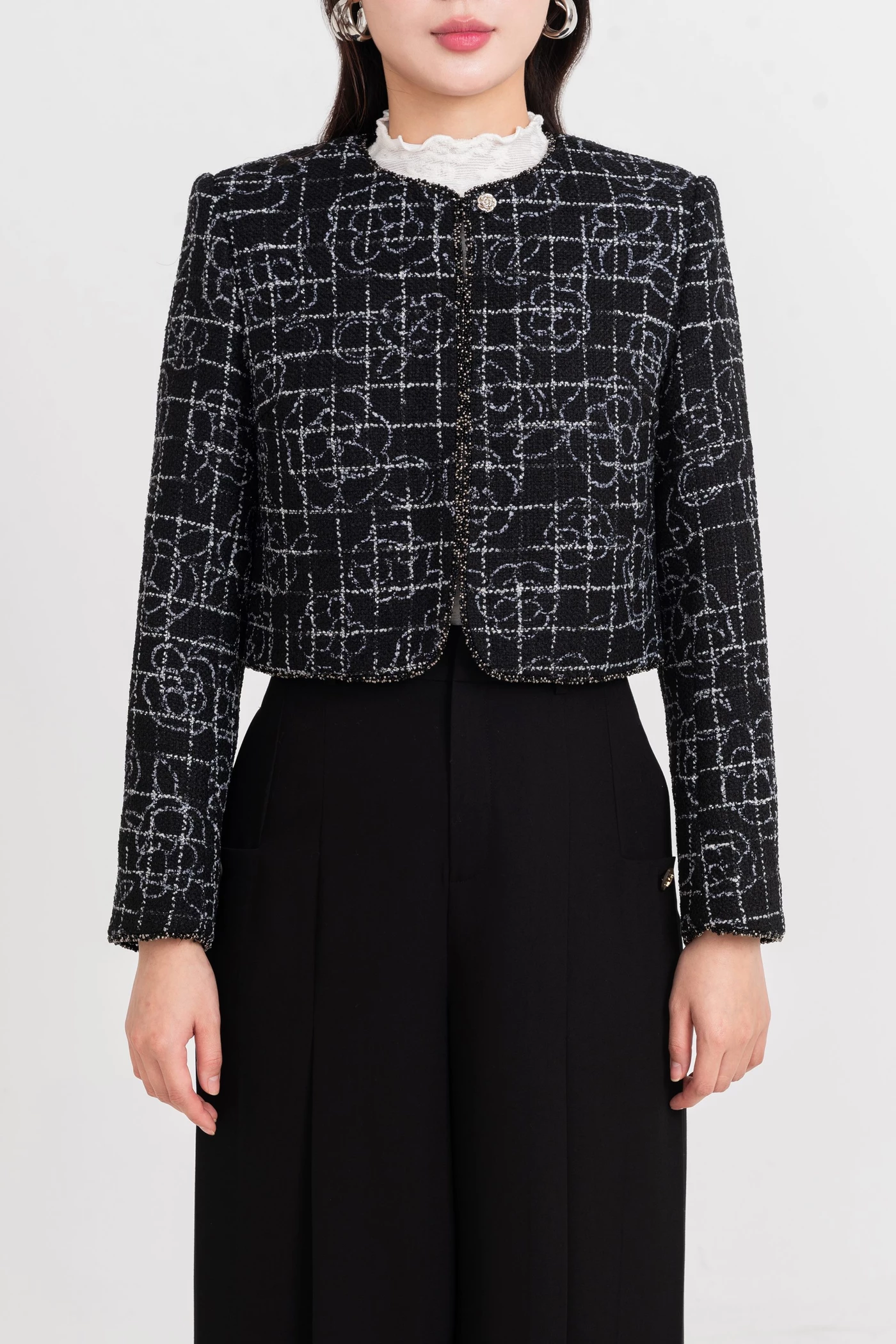 Áo khoác Tweed dáng ngắn